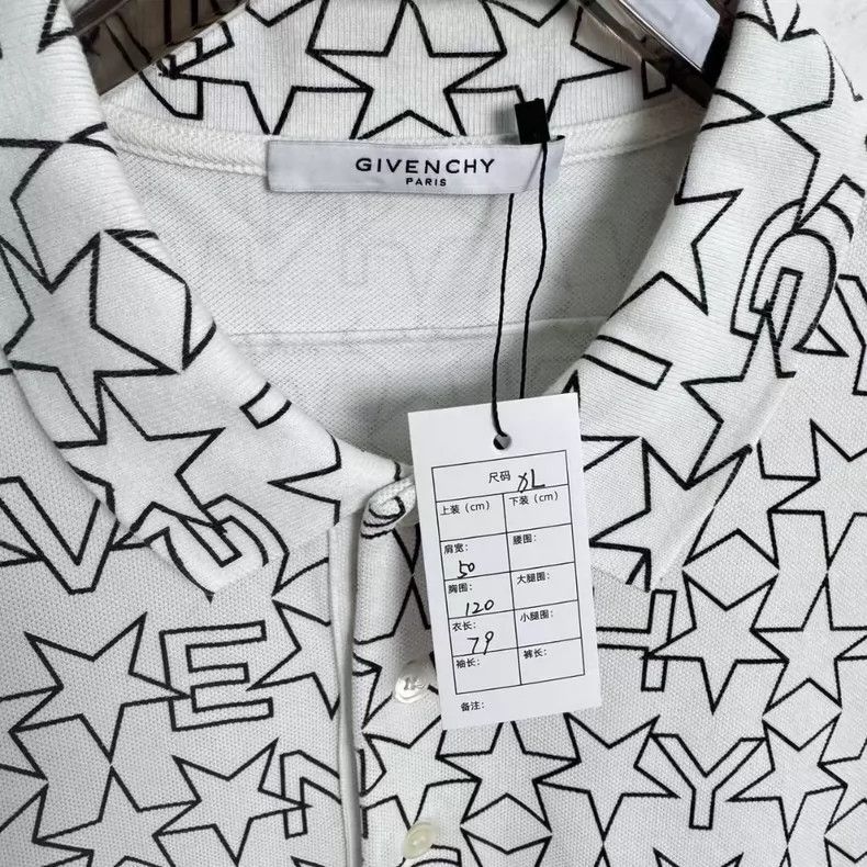 Givenchy Givenchy Five-Star Letter Printed Polo Shirt 2505-Nextarrow Size US XL / EU 56 / 4 - 2 Thumbnail