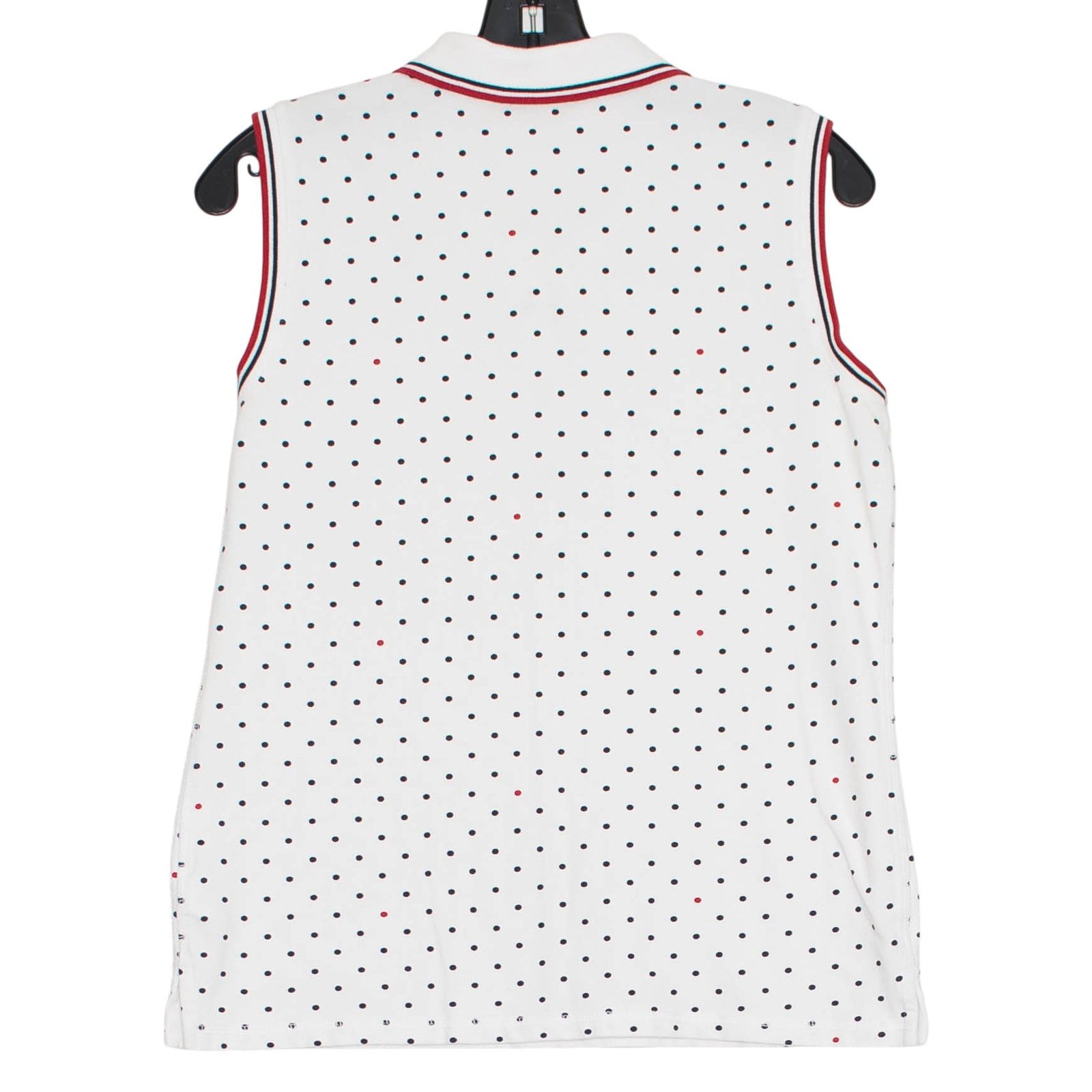 Talbots T by Talbots Golf Polo Polka Dot White SUPF 50 Tennis Preppy Size S / US 4 / IT 40 - 2 Thumbnail