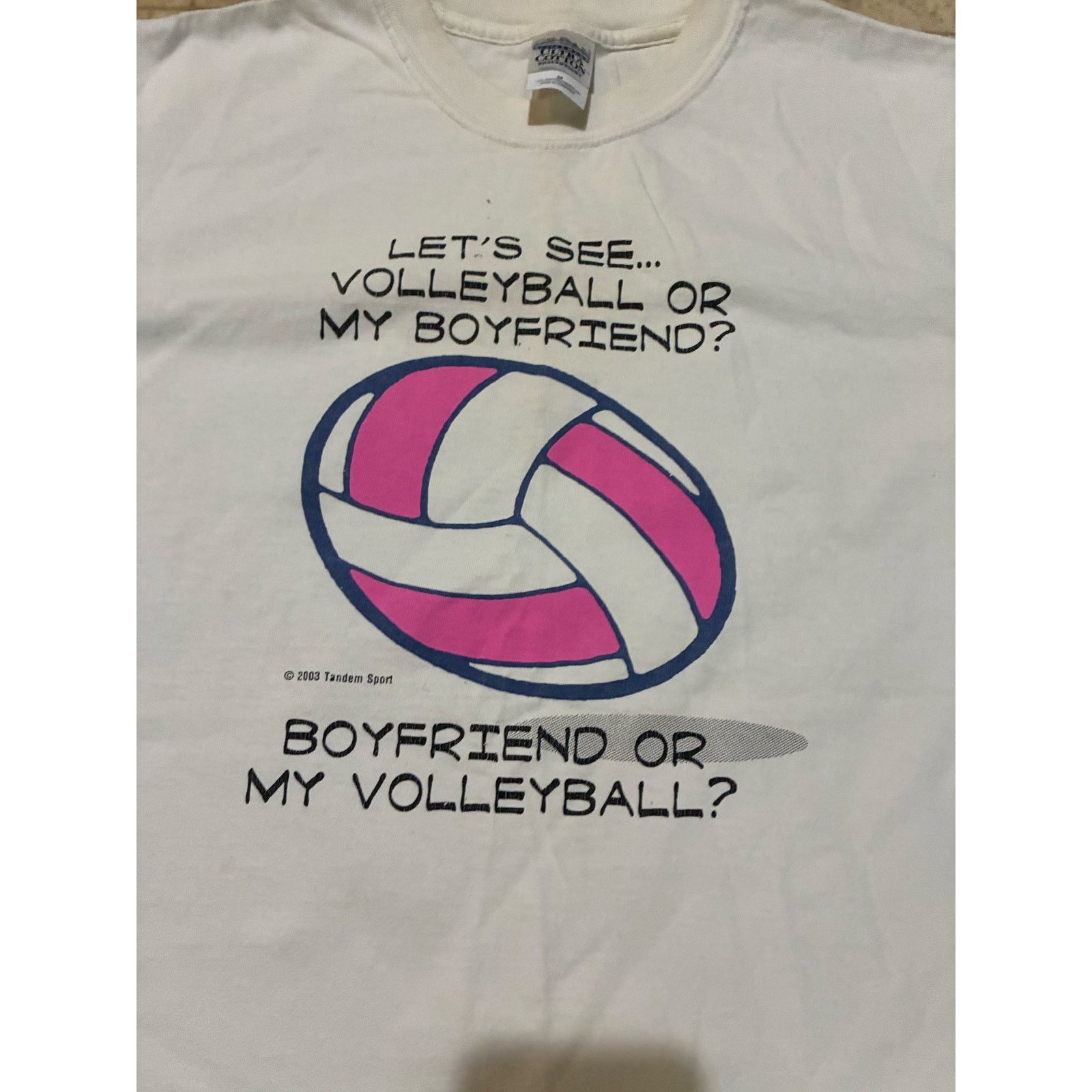 Other Vintage Volleyball Boyfriend T-Shirt Medium 2003 White Faded Size M / US 6-8 / IT 42-44 - 1 Thumbnail
