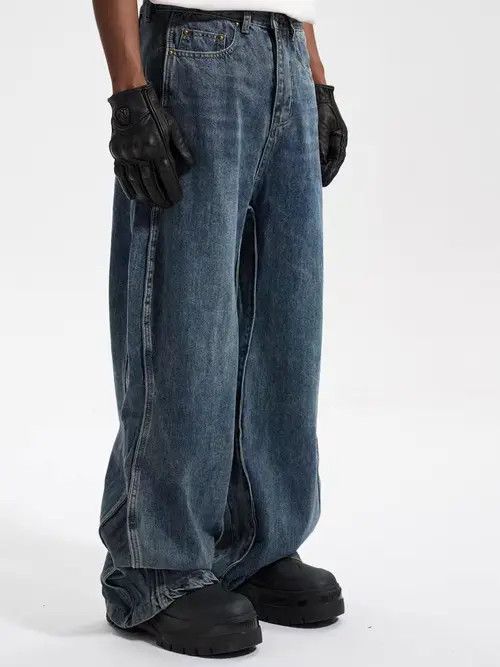 Japanese Brand × Jean High Street Twisted Wavy Retro Baggy Jeans Size US 34 / EU 50 - 2 Thumbnail