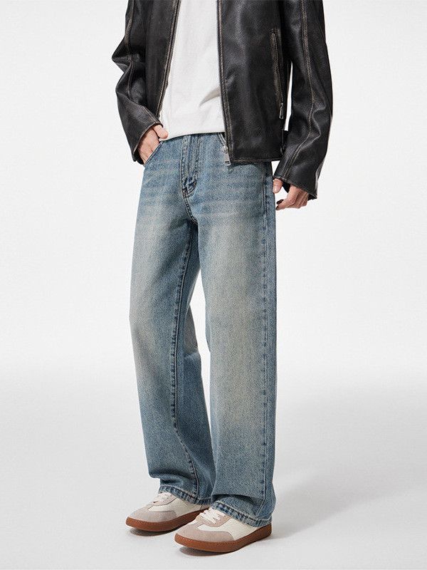 Japanese Brand Retro Cleanfit Washed Men's Casual Distressed Jeans Size US 32 / EU 48 - 1 Thumbnail