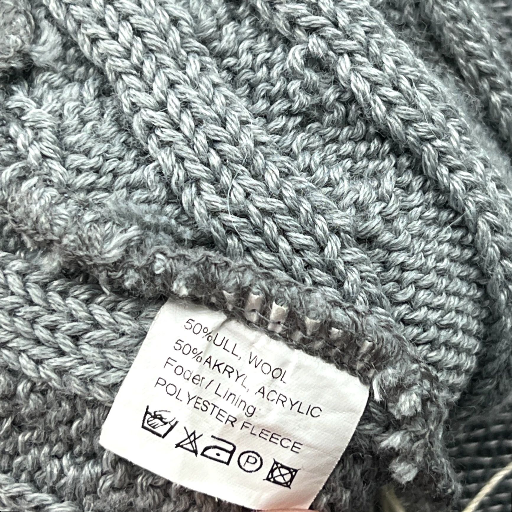 Vintage Kingsland Beanie One Size Womens Gray Cable Knit Lined Knit Equestrian Wool Gray Cable Knit Beanie Size ONE SIZE - 5 Thumbnail