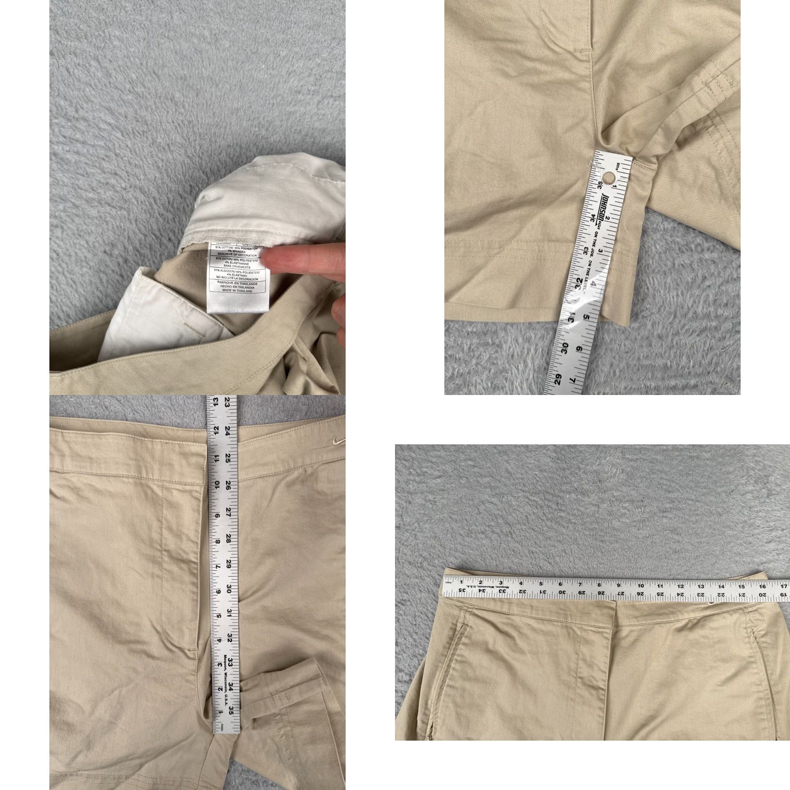 Nike Nike Golf Shorts Women 12 Beige Flat Front Pockes Poly Cotton 32x5 Chino Golf Womens Beig e 90s? Size 34" / US 12 / IT 48 - 8 Thumbnail