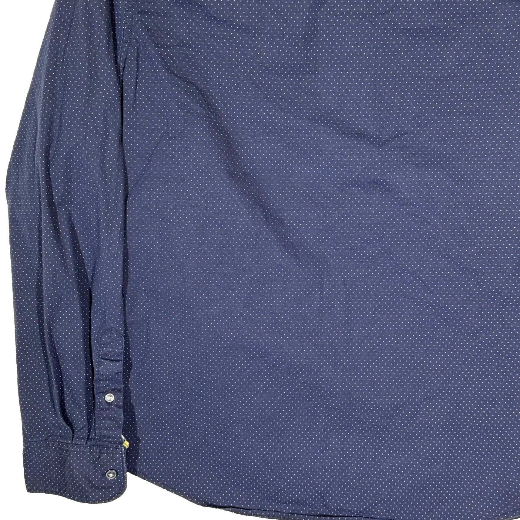 Vintage Cactus Man Shirt Navy Polka Dot Slim Button-Up L Adult Mens Size US L / EU 52-54 / 3 - 7 Thumbnail