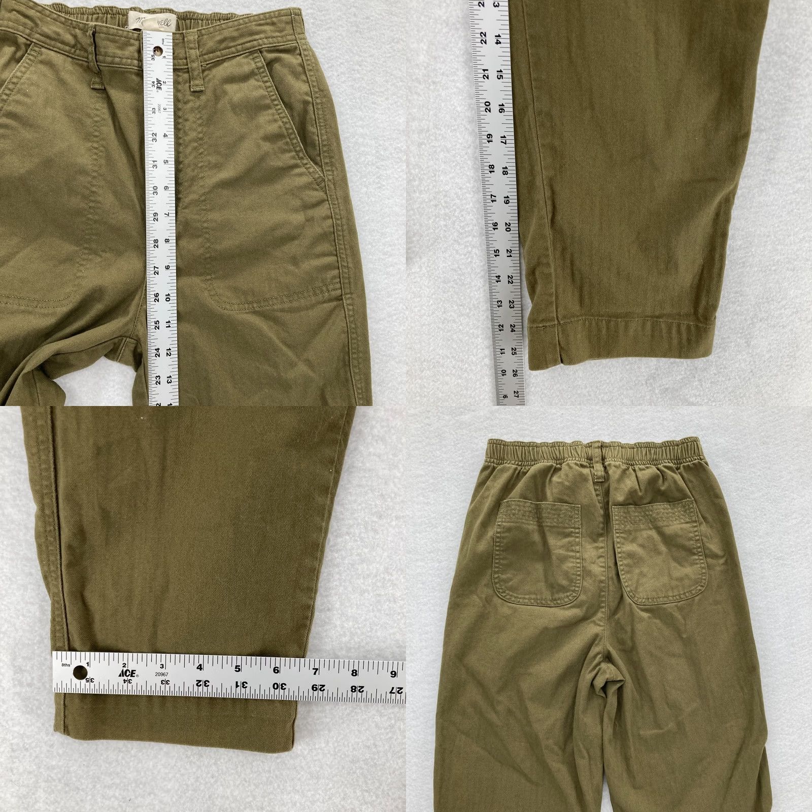 Madewell Madewell Camp Pants Women's XXS Green Stretch Straight Leg Utility Hiking Travel Pants Size 24" / US 00 / IT 34 - 8 Thumbnail