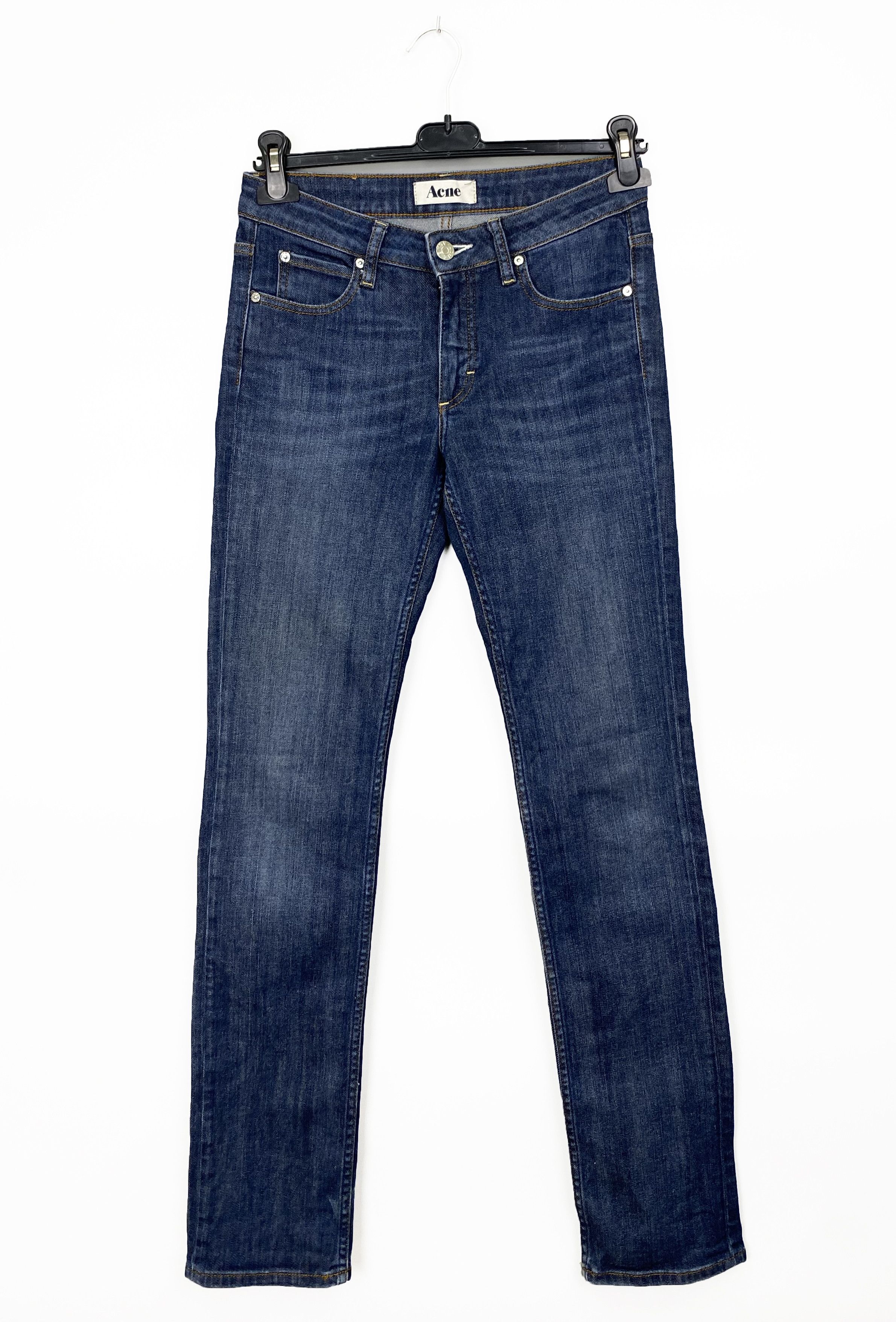 image of Acne Studios Acne Hex Prod Denim Jeans Leather Patch W27 L32 in Blue, Men's