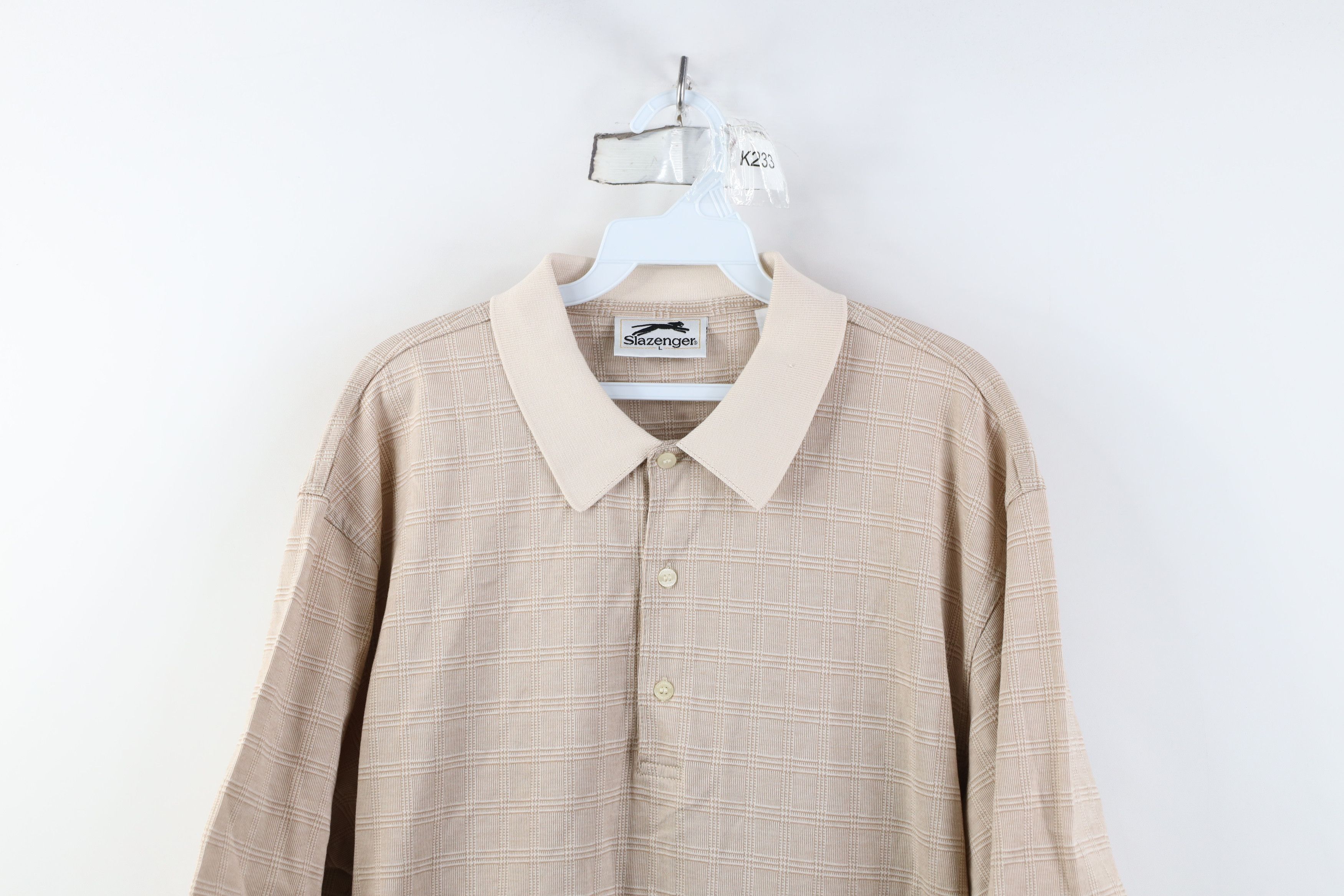 Vintage Vintage 90s Streetwear Knit Collared Golf Polo Beige Size US L / EU 52-54 / 3 - 2 Thumbnail