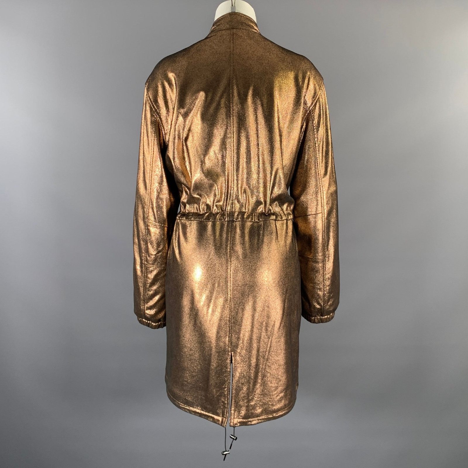 Neiman Marcus NEIMAN MARCUS Size M Copper Metallic Parka Jacket Size L / US 10 / IT 46 - 3 Thumbnail