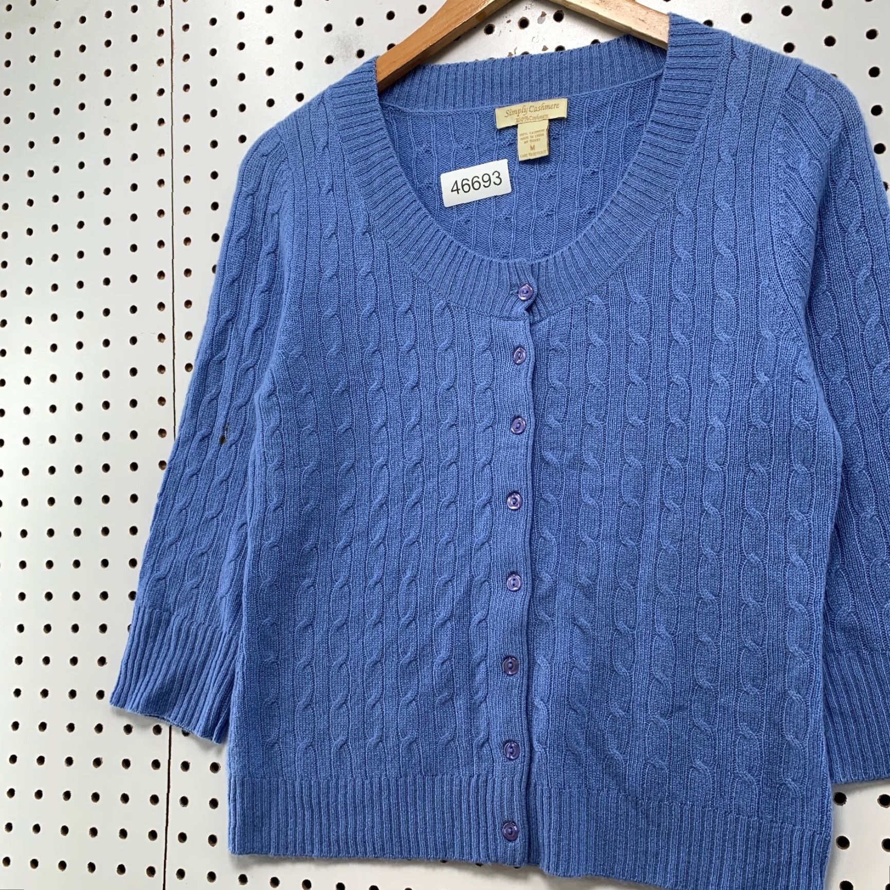 Vintage VINTAGE Simply Cashmere Cardigan Sweater Womens Medium Blue 100% Cashmere 3/4 Sleeve Size M / US 6-8 / IT 42-44 - 5 Thumbnail