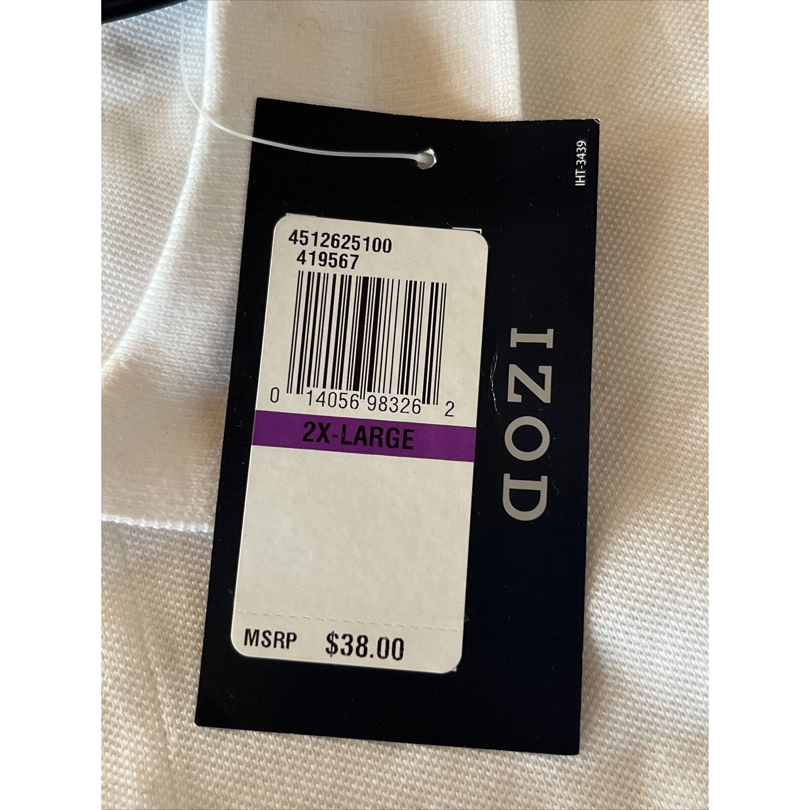Izod Izod Men Silk Wash Polo Shirt Size XXL White Solid SS Cotton Size US XXL / EU 58 / 5 - 4 Thumbnail