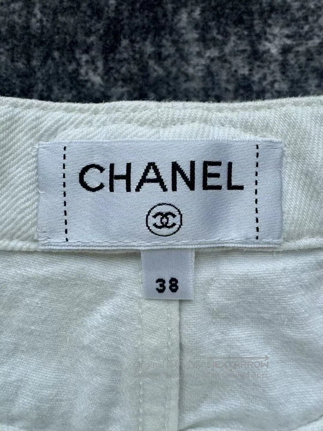 Chanel Chanel White Double C Denim Pants. Size 37" - 5 Thumbnail