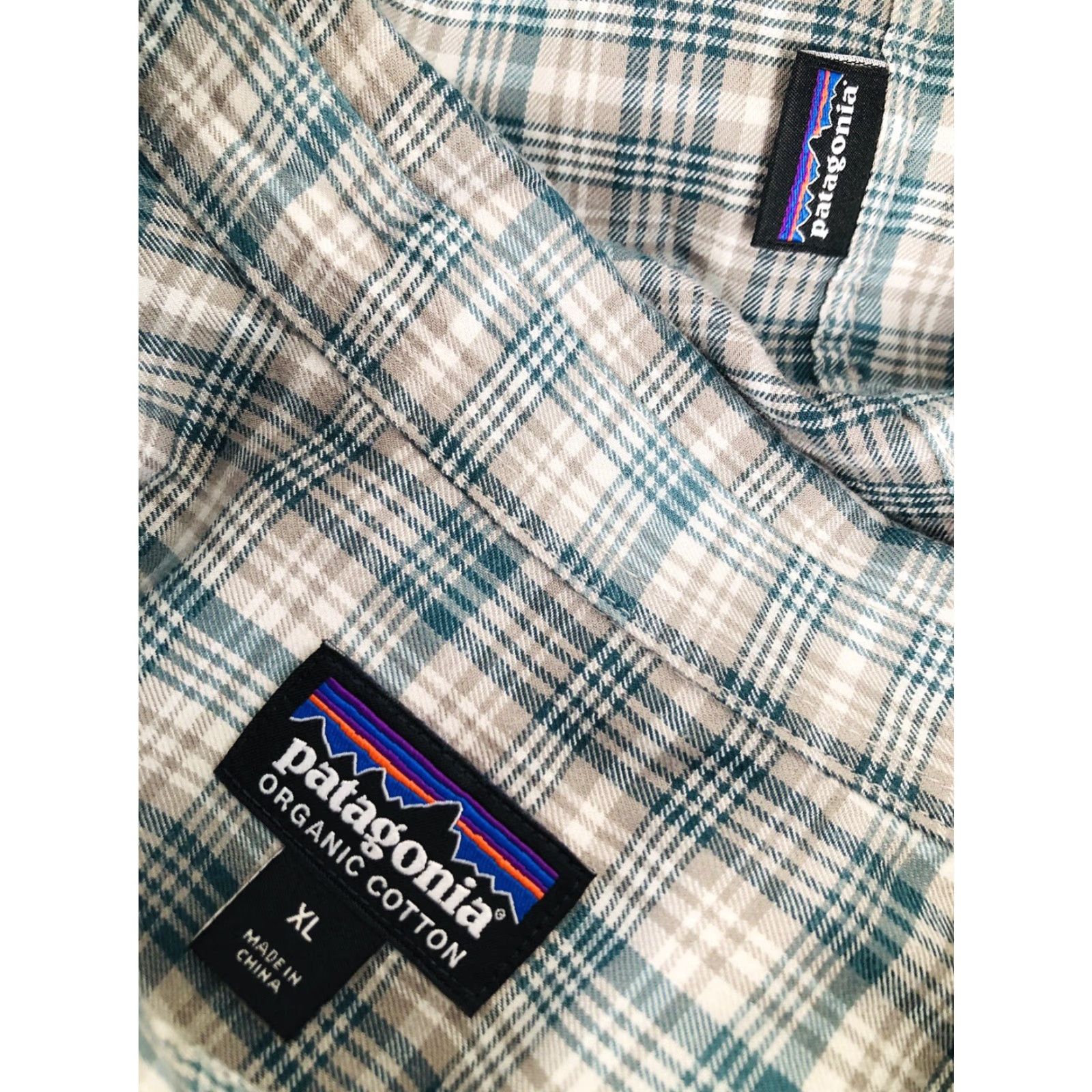 Patagonia PATAGONIA Plaid Shirt Mens XL Button-Up Long Sleeve Organic Cotton Twill Green White - 服 Size US XL / EU 56 / 4 - 4 Thumbnail