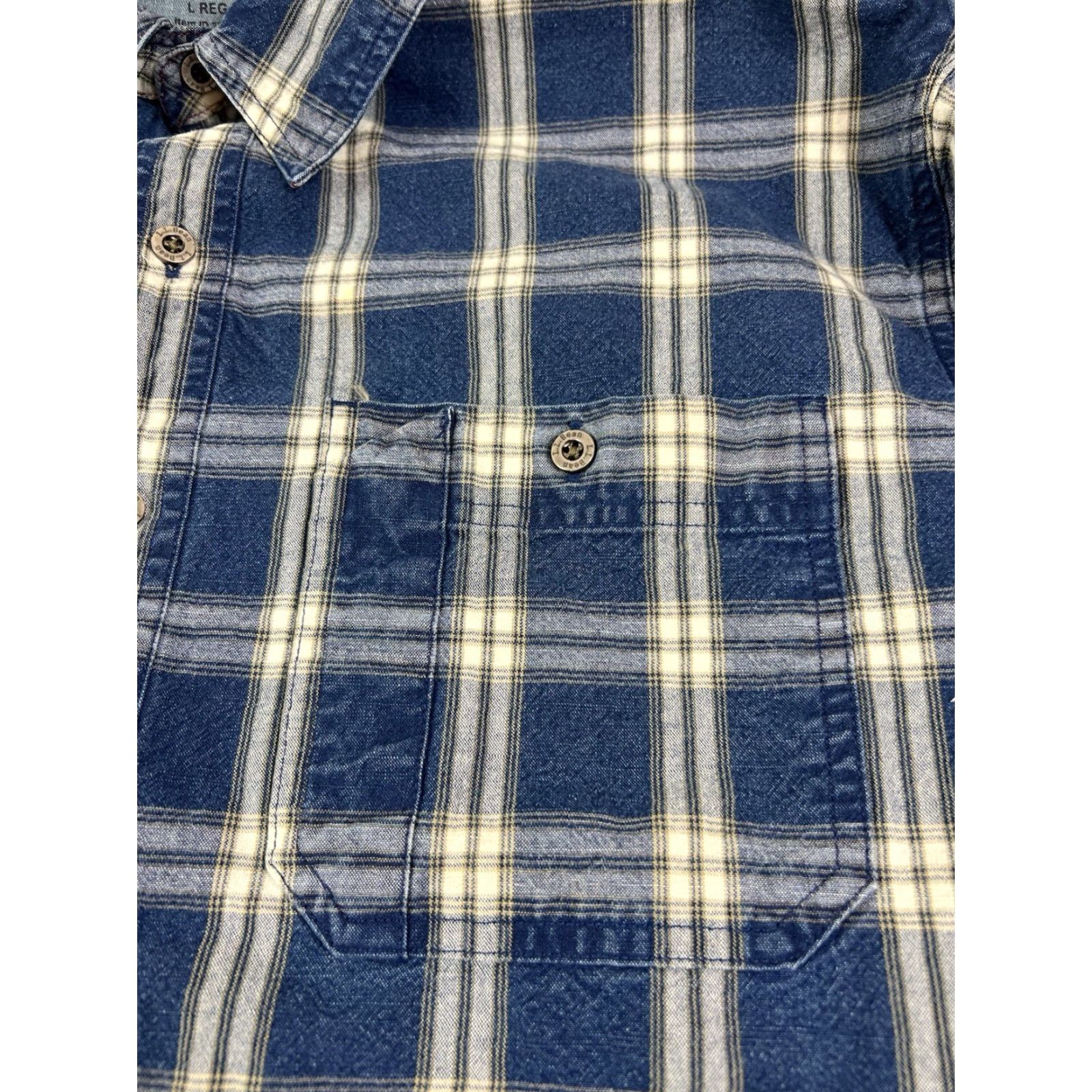 Vintage L.L. Bean Shirt Plaid Blue Button-Up Long Sleeve Size L Regular Cotton Mens Men Size US L / EU 52-54 / 3 - 3 Thumbnail