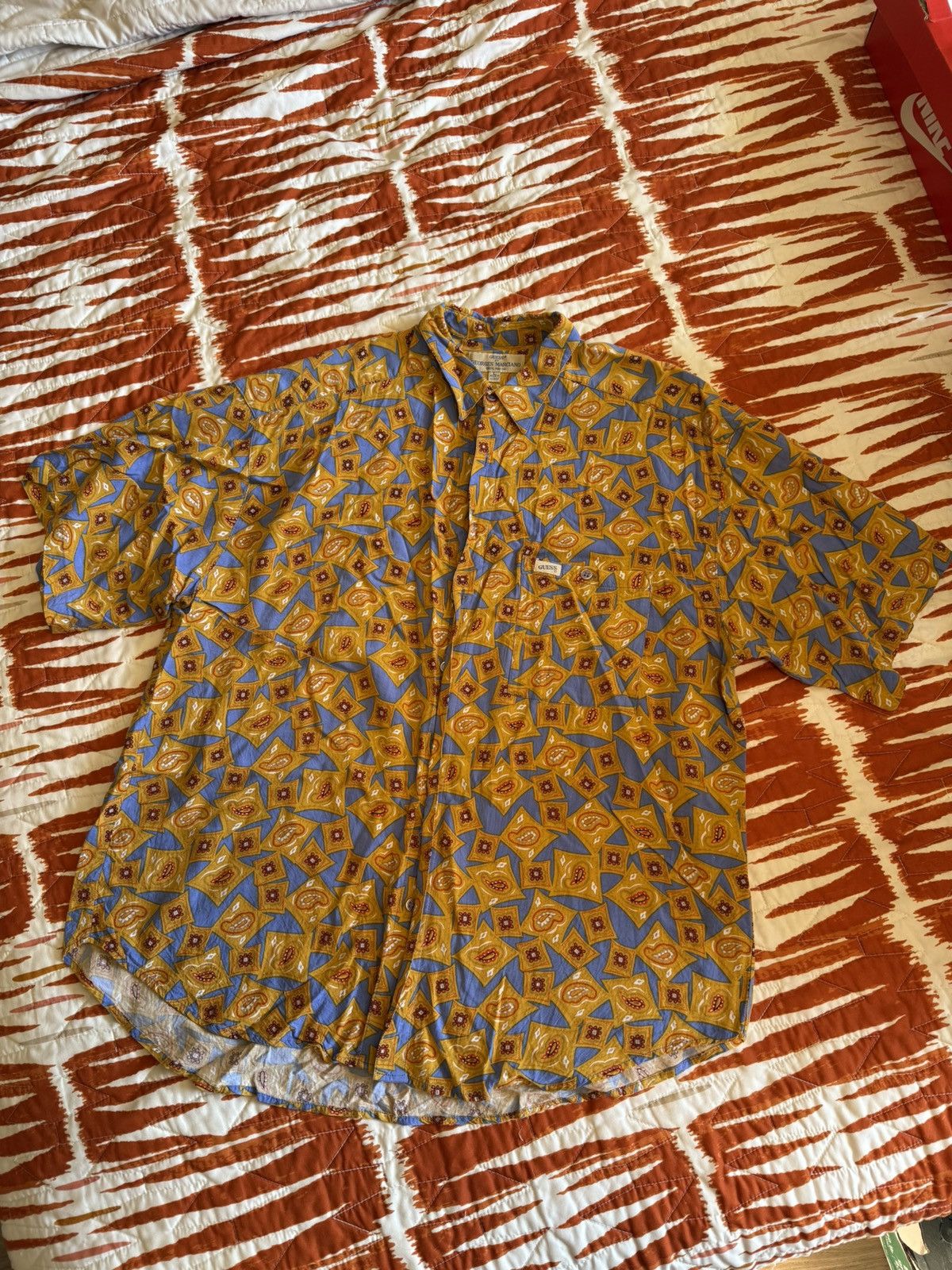 Guess Vintage Guess Patterned S/s Shirt Size US L / EU 52-54 / 3 - 1 Thumbnail