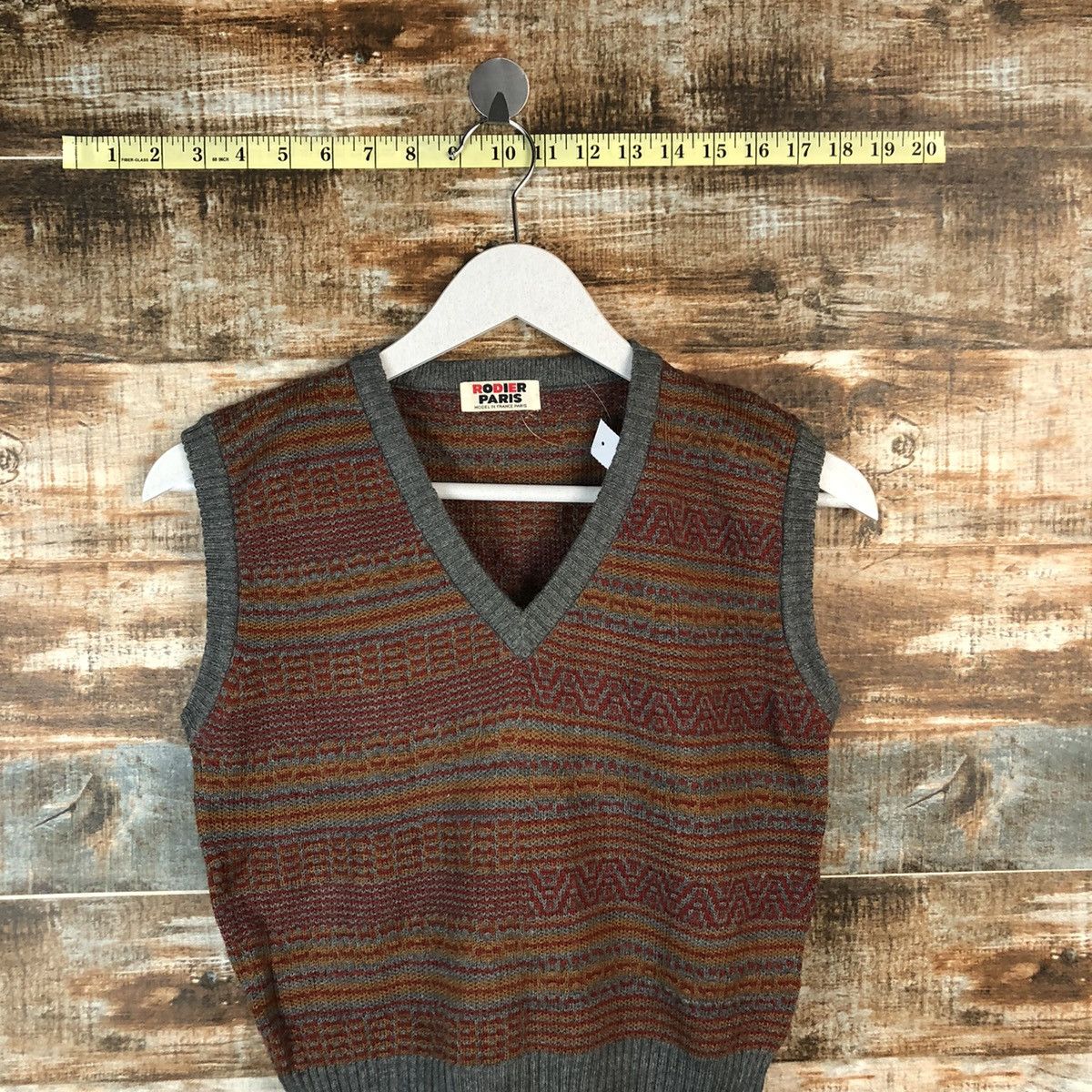 Homespun Knitwear × Japanese Brand Rodier Paris vintage Brown Vest Knitwear #A1379 Size XS / US 0-2 / IT 36-38 - 2 Thumbnail