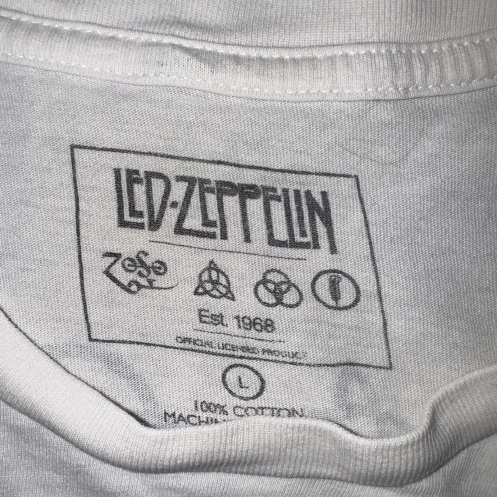 Band Tees Led Zeppelin Swan Song T-Shirt White Large 18x25 Size US L / EU 52-54 / 3 - 4 Thumbnail