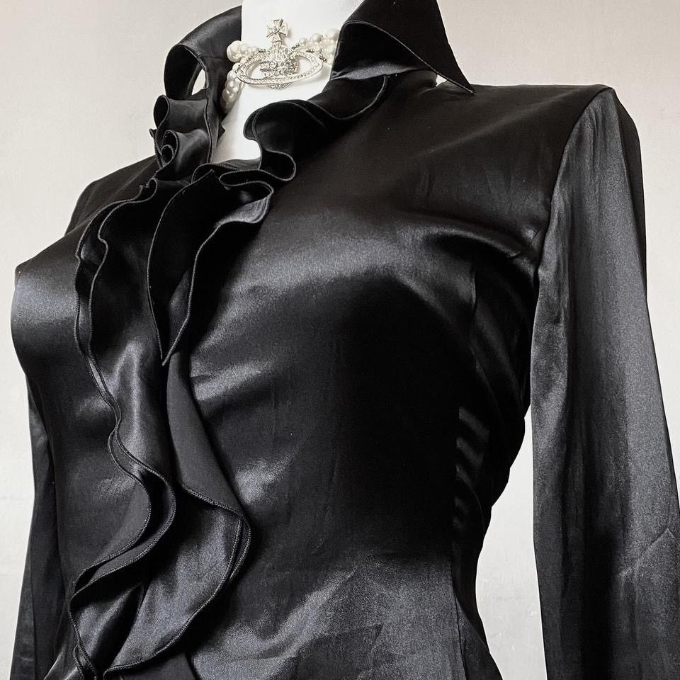 Vintage Vamp satin ruffled blouse in Japanese style Size S / US 4 / IT 40 - 2 Thumbnail