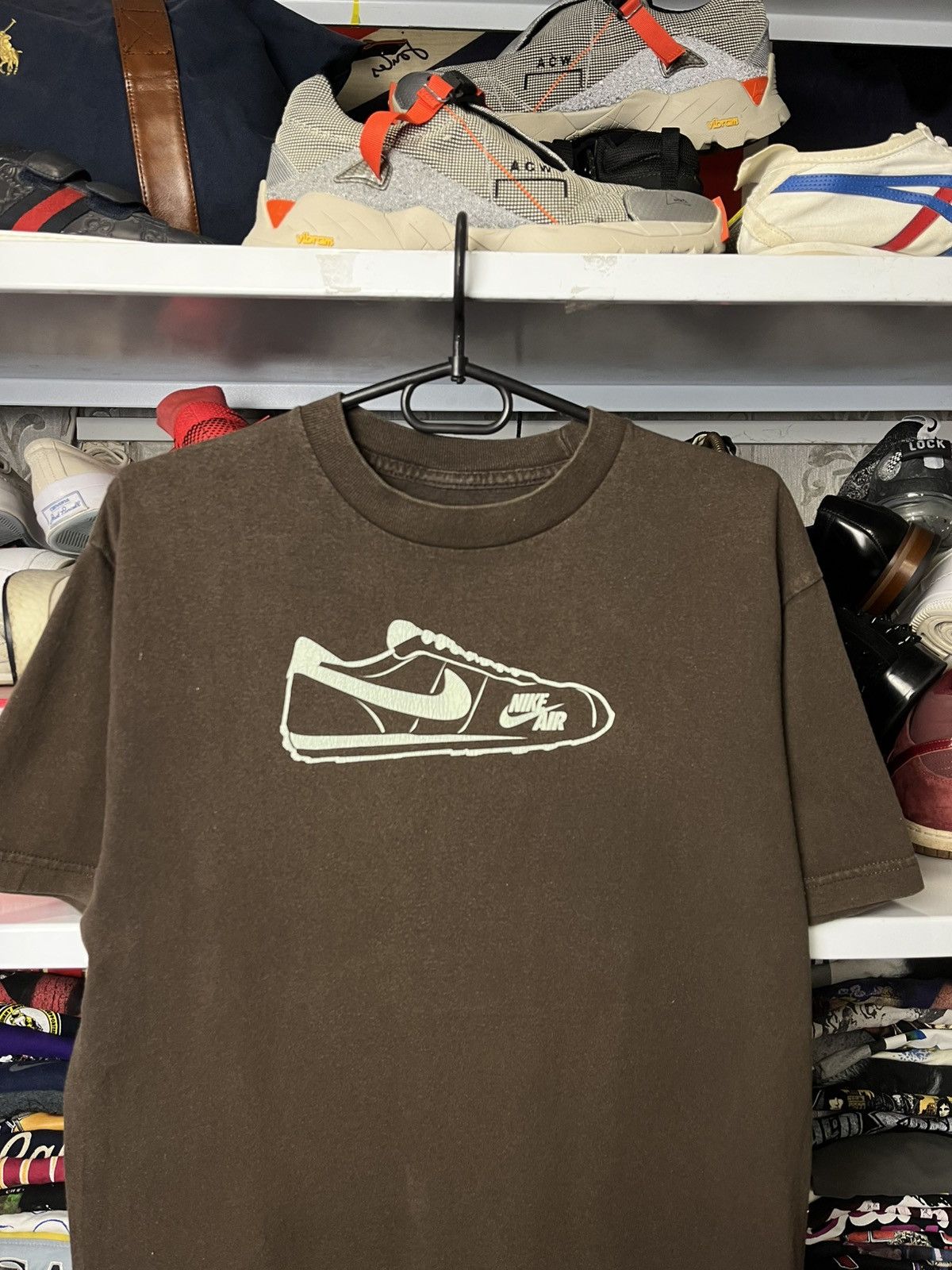 Nike Vintage Nike Brown T Shirt Cortez Big Logo Y2K Streetwear Size US M / EU 48-50 / 2 - 17 Thumbnail
