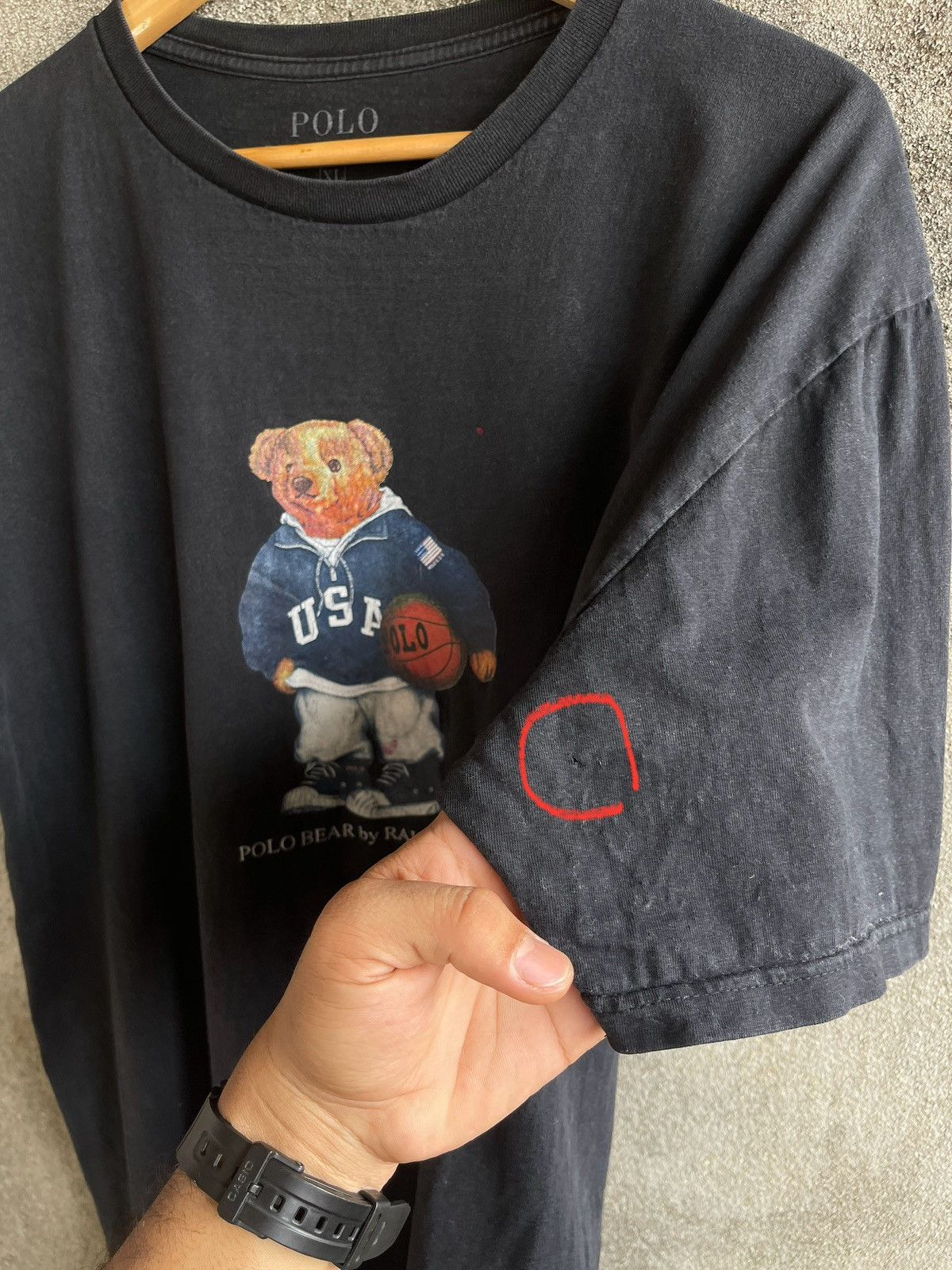 Polo Ralph Lauren Vintage 90s Sun Faded🔥POLO BEAR by RALPH LAUREN USA Logo Tee Size US XL / EU 56 / 4 - 4 Thumbnail