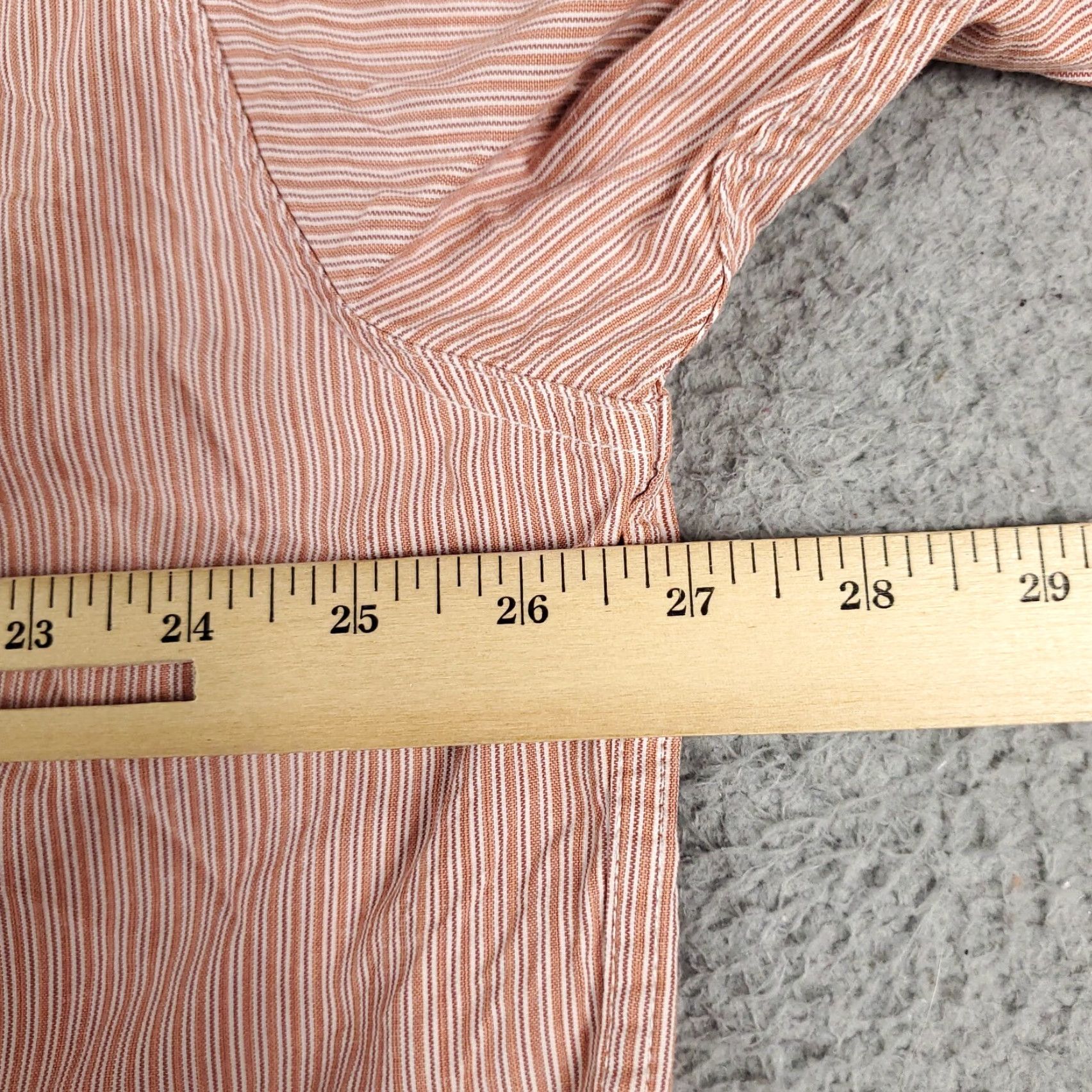 American Eagle Outfitters American Eagle Shirt Mens 2XL Coral Striped Casual Button Up Long Sleeve Size US XXL / EU 58 / 5 - 6 Thumbnail