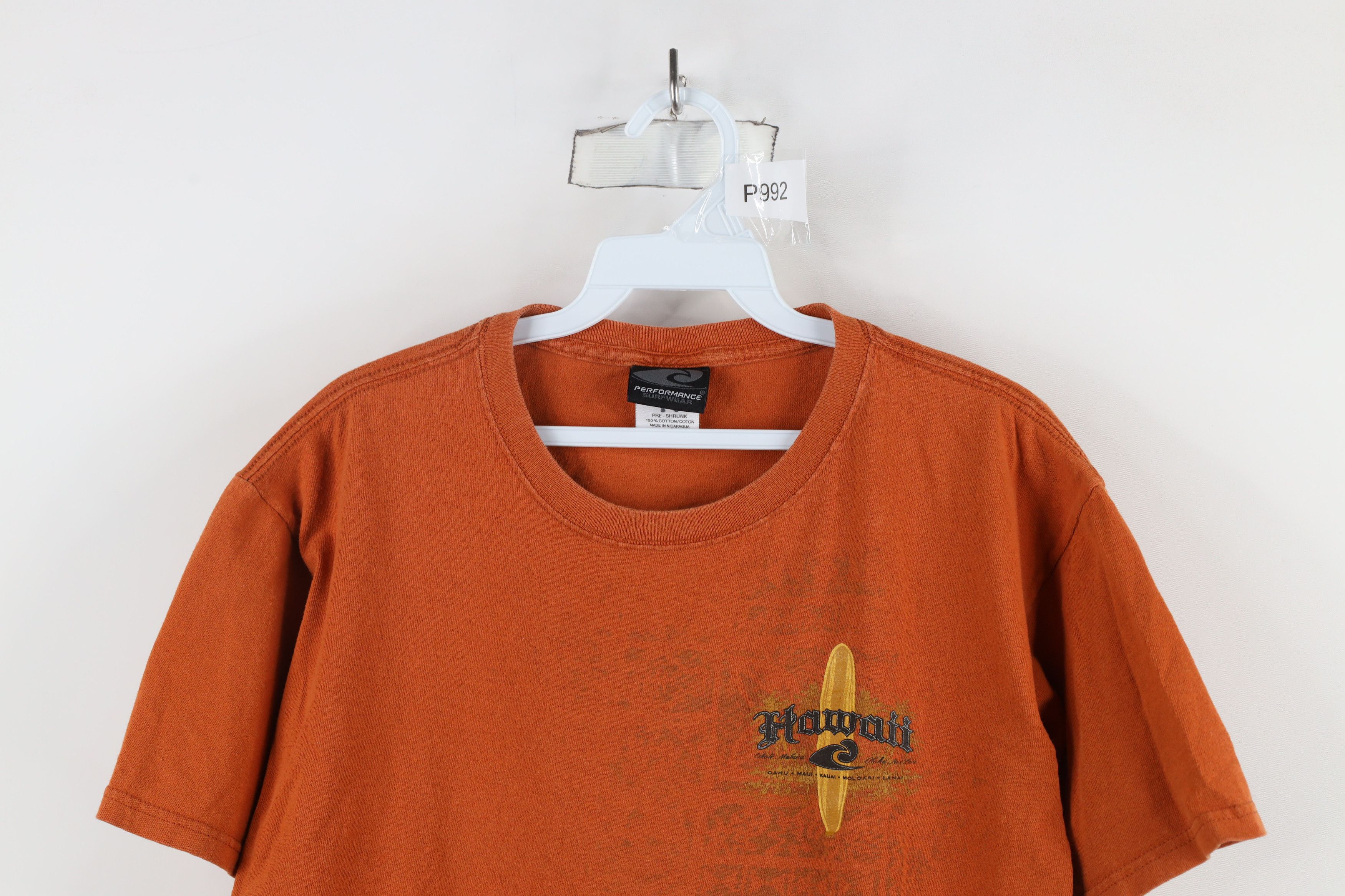 Vintage Vintage 90s Streetwear Hawaii Surfing T-Shirt Orange Size US M / EU 48-50 / 2 - 2 Thumbnail