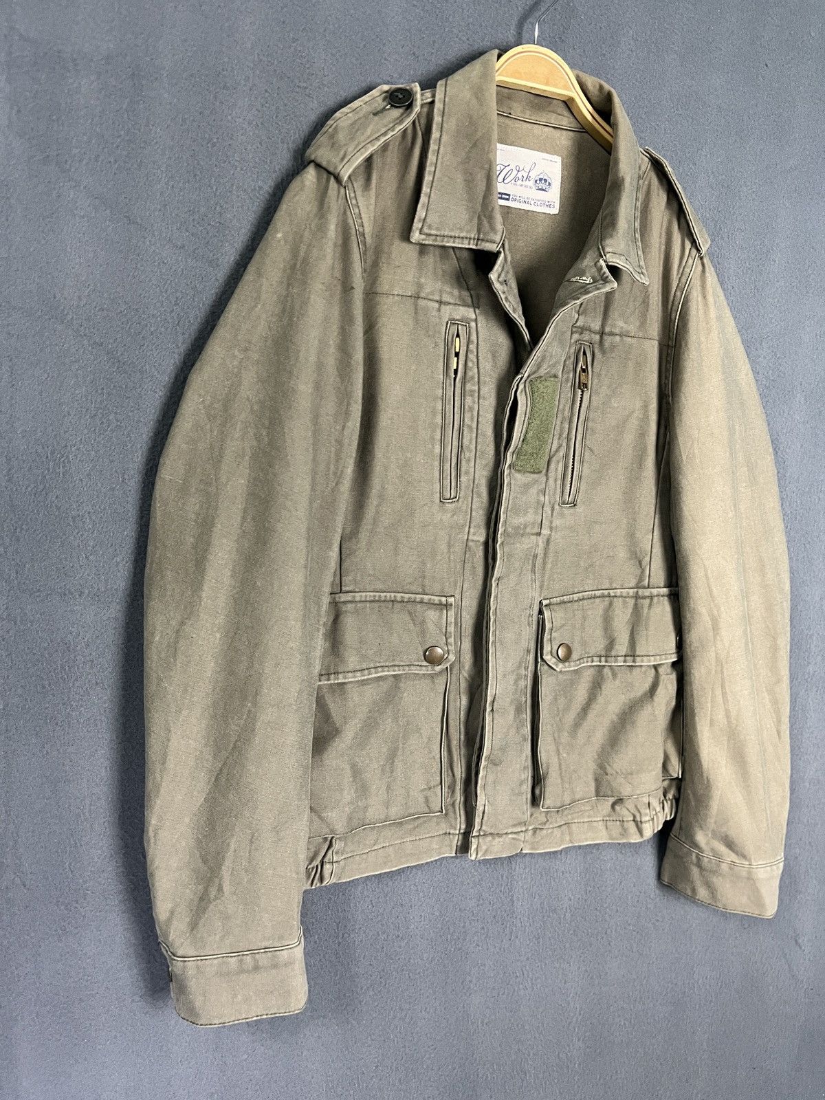 Japanese Brand Work by Luca Utility Jacket Garment Stencil Backhit Size S / US 4 / IT 40 - 4 Thumbnail
