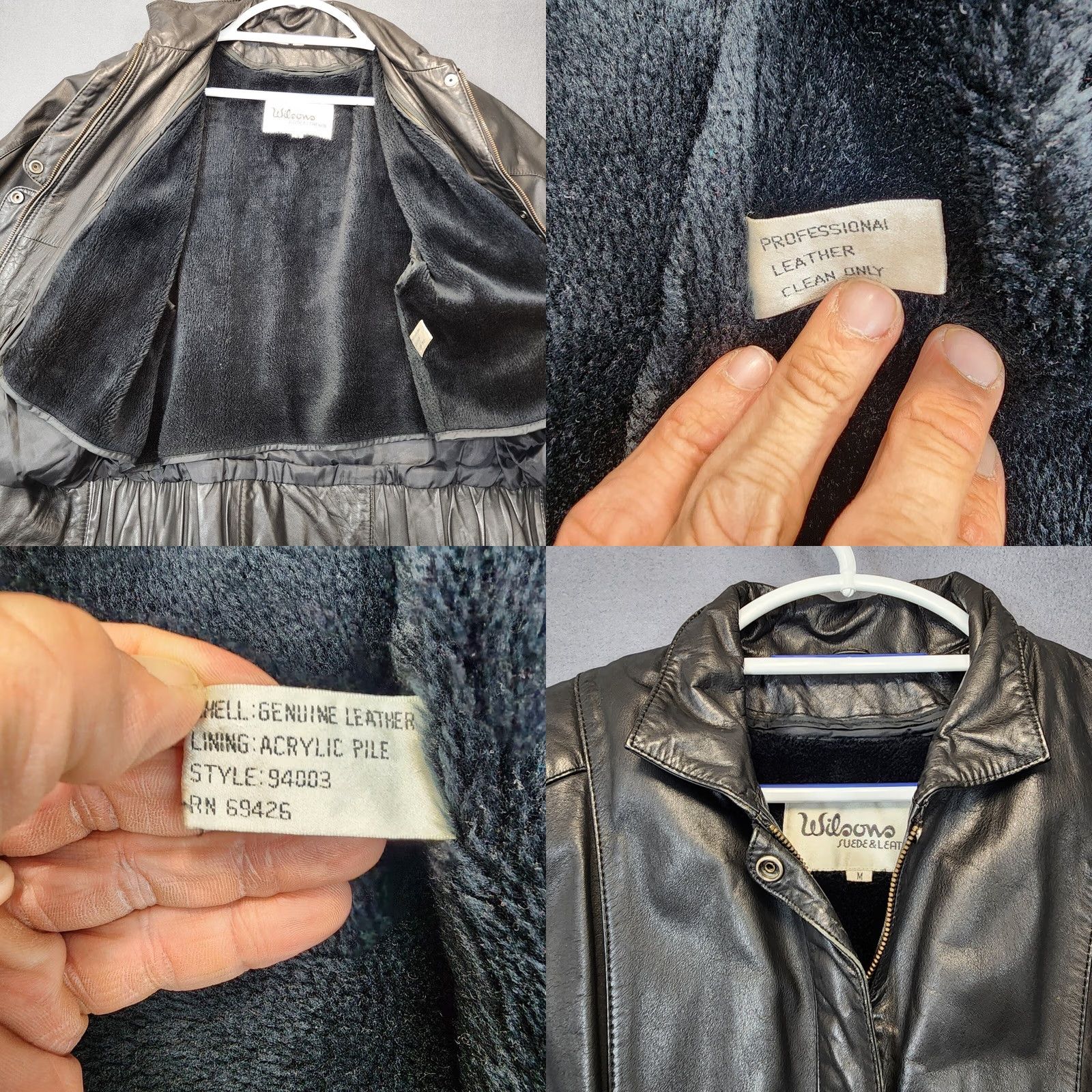 Vintage VINTAGE Wilsons Womens Leather Jacket Black Medium Fleece Lined Biker Moto 80s Size M / US 6-8 / IT 42-44 - 8 Thumbnail