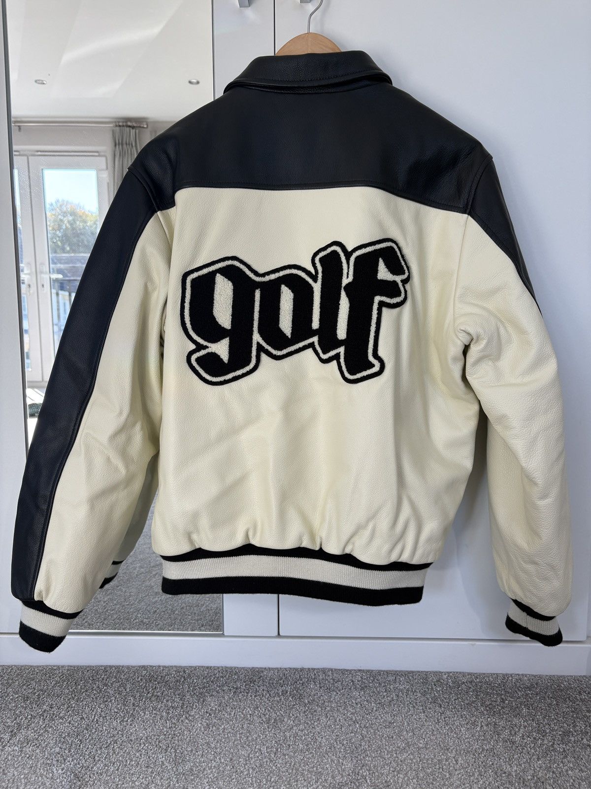 Golf Wang Golf Wang Olde Cream Leather Jacket (Winter 2020) Size US S / EU 44-46 / 1 - 3 Thumbnail
