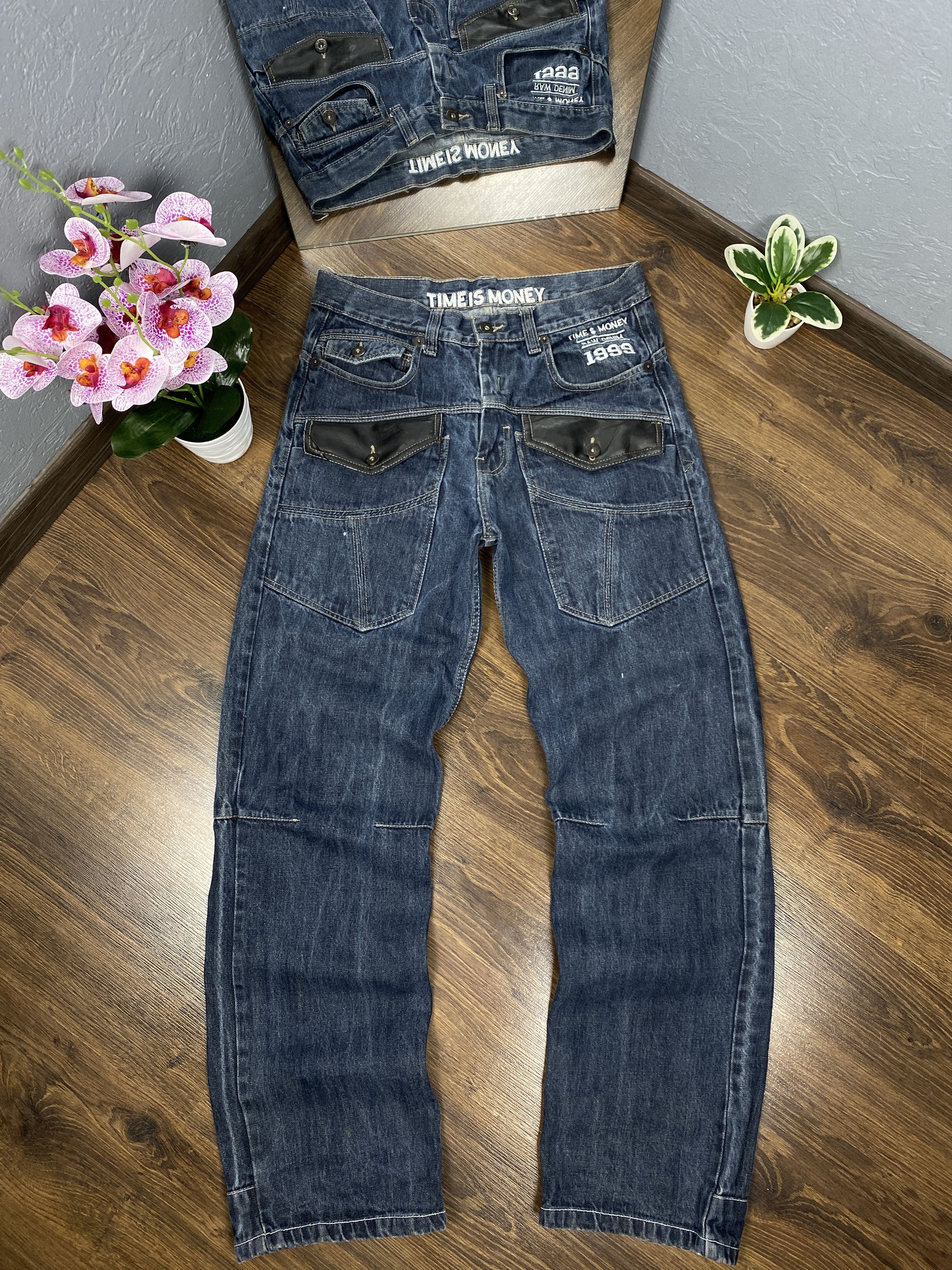 Japanese Brand × Vintage Time IS Money vintage skate jeans denim pants y2k Size US 34 / EU 50 - 4 Thumbnail