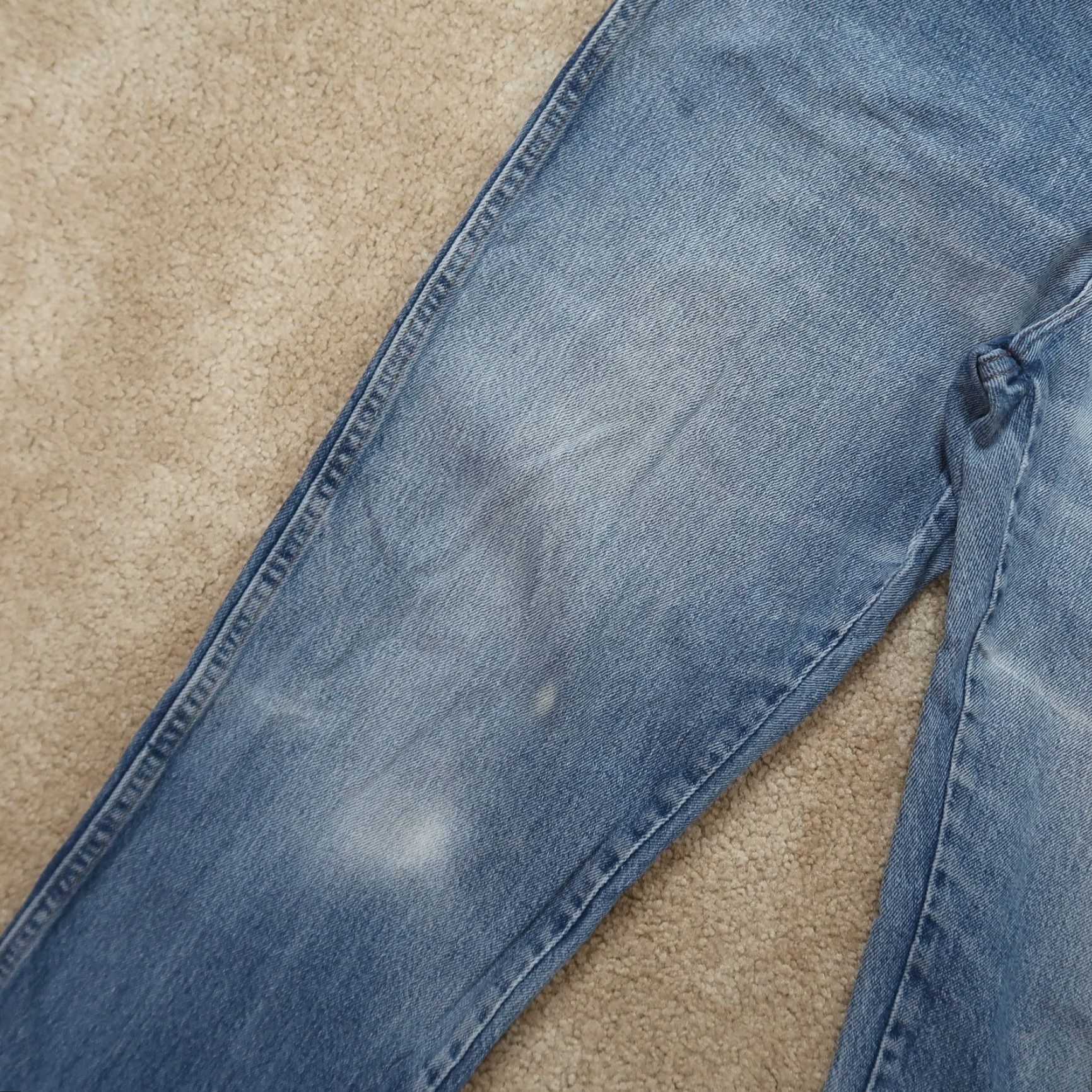Denime VINTAGE Rustler Jeans Men's 36x34 Blue Denim Regular Fit Straight Leg 5-Pocket Distressed 100% Cotton | Rustler Logo Size US 36 / EU 52 - 3 Thumbnail