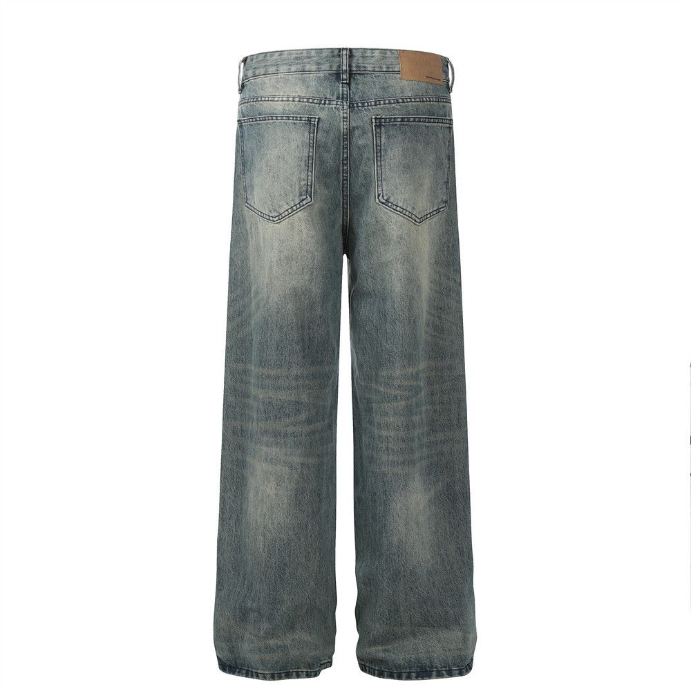 Japanese Brand × Jean Men's American style washed distressed wide leg jeans Size US 34 / EU 50 - 3 Thumbnail