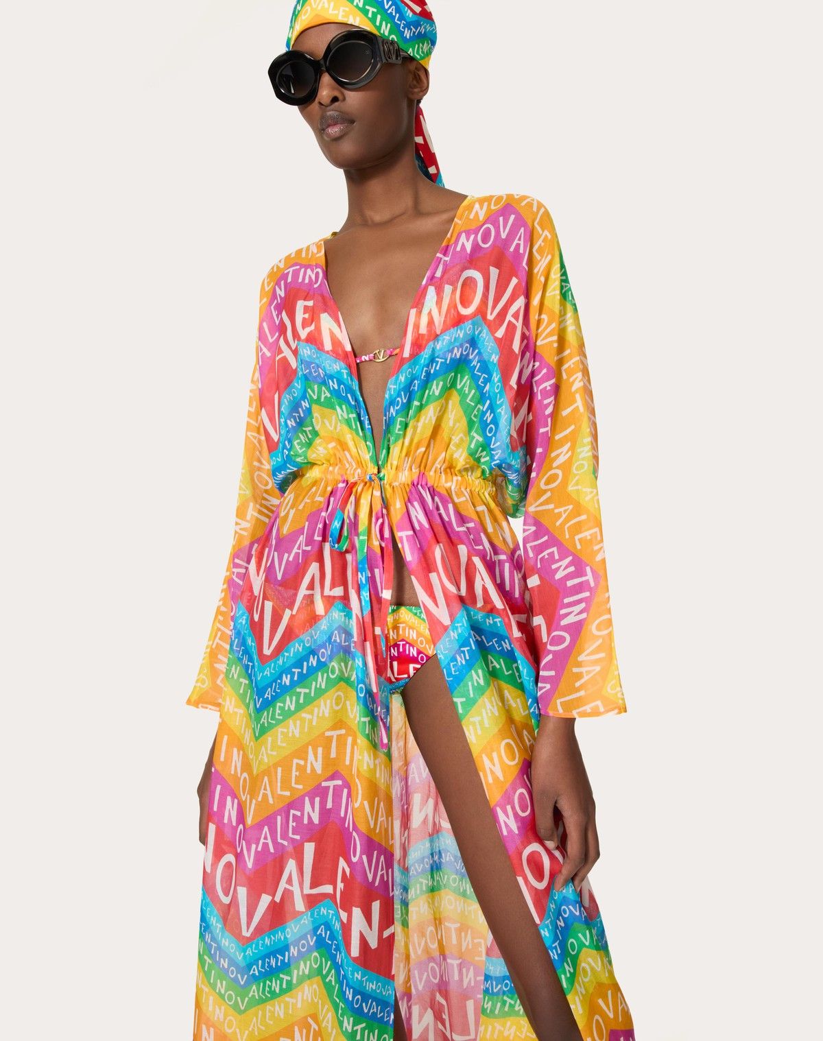 Valentino o1s1wg110525 Chevron Muslin Evening Dress 24 in Multicolor Size XXS / US 00 / IT 34 - 5 Thumbnail