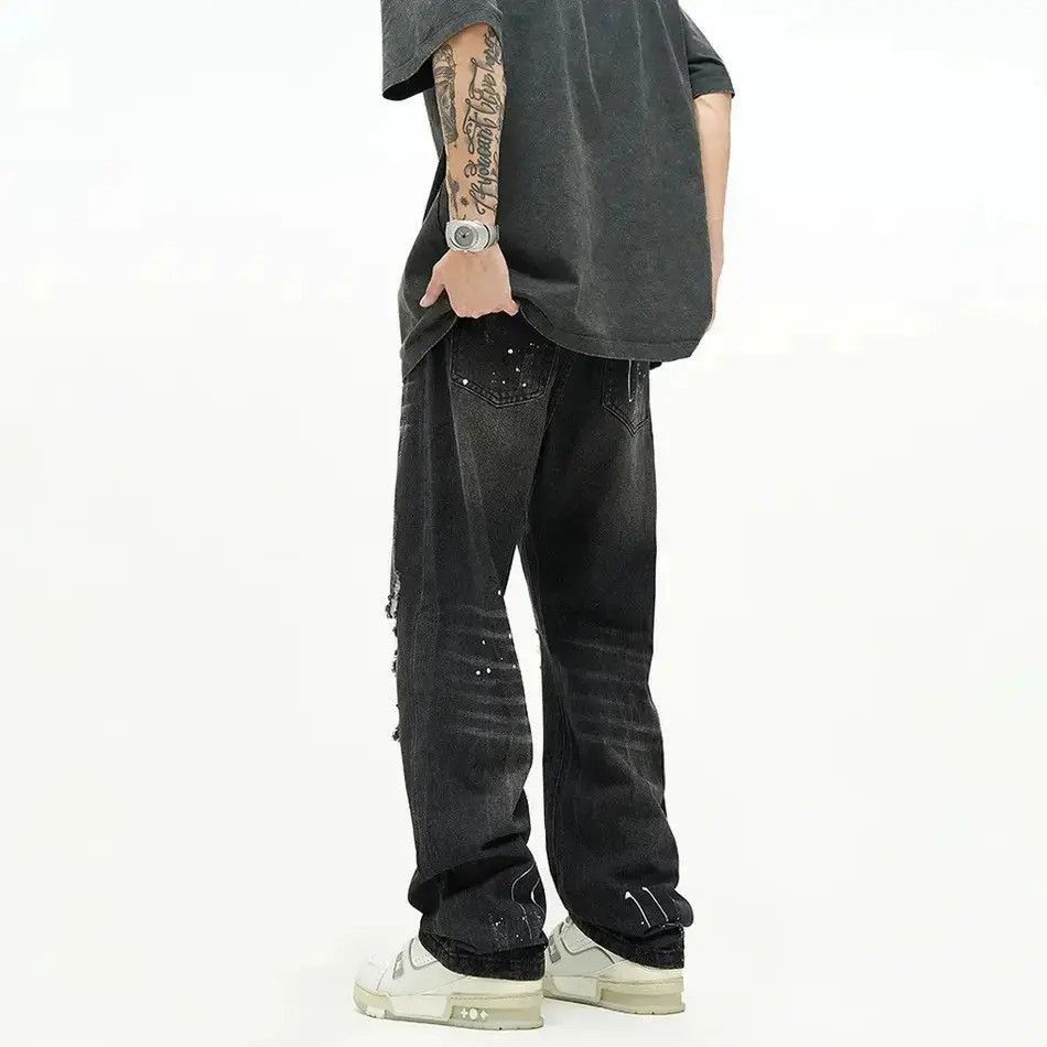 Japanese Brand Ripped Jeans Men Y2k Street Baggy Size US 32 / EU 48 - 3 Thumbnail