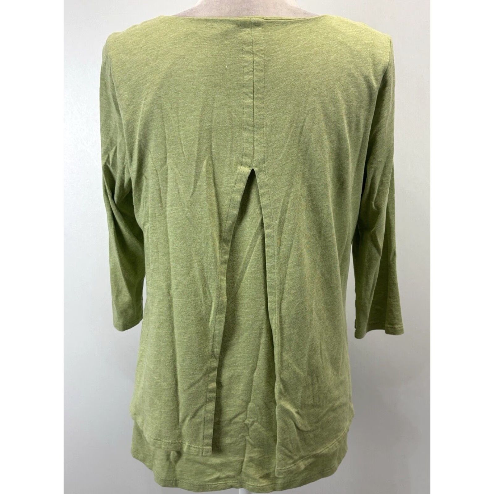 J. Jill J. Jill Purejill Layered Elliptical Top Shirt 3/4 Sleeve Sz Medium Petite Green Casual Size M / US 6-8 / IT 42-44 - 3 Thumbnail