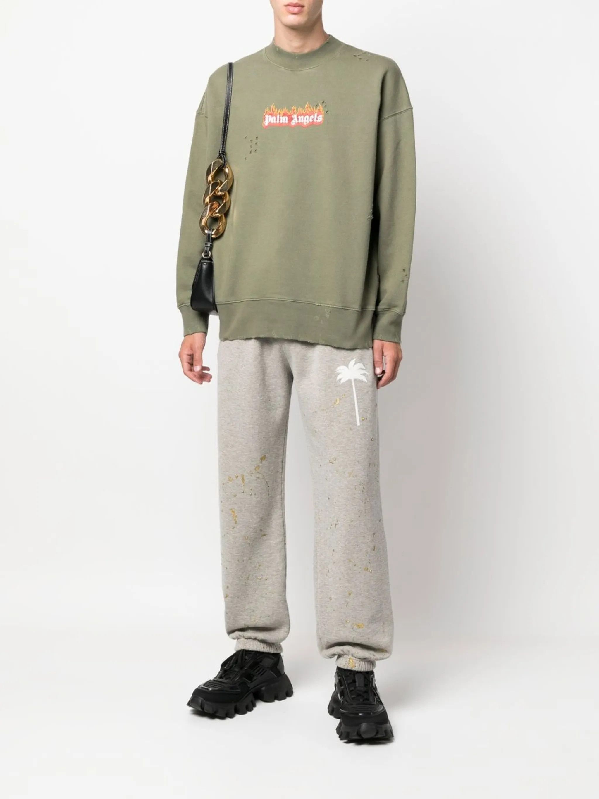 Palm Angels o1gr1nt0325 PXP Painted Classic Sweatpant in Light Grey Size US 32 / EU 48 - 2 Thumbnail