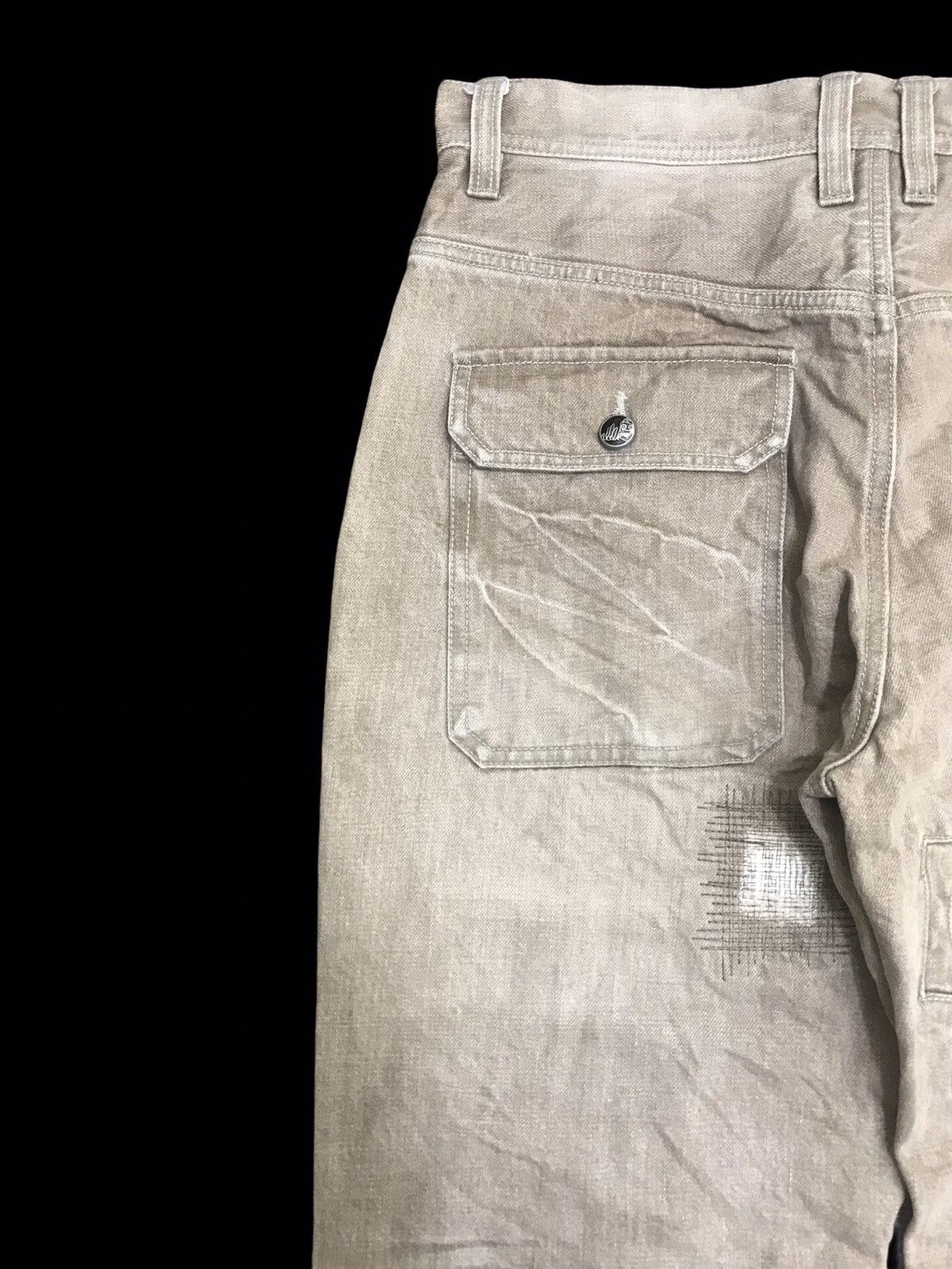 Japanese Brand 💥DENIM ART💥Archival Kelen Patchwork Wide Baker Denim F254 Size US 32 / EU 48 - 16 Thumbnail