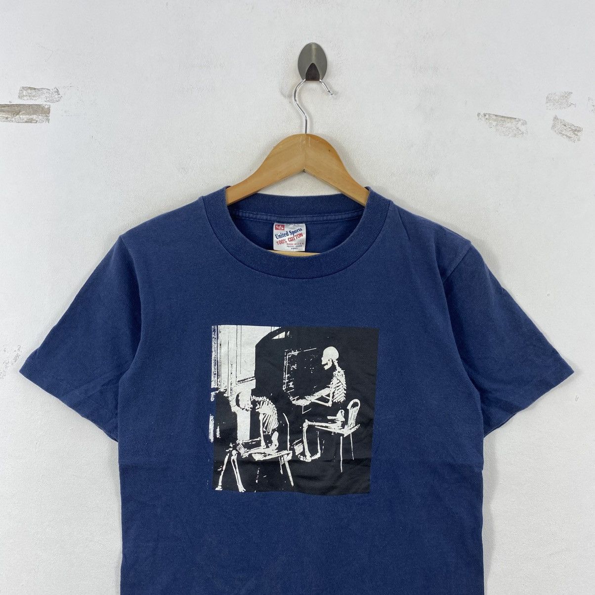 Vintage Vintage 90s Skeleton Computer T-Shirt United Sports Small Size US S / EU 44-46 / 1 - 3 Thumbnail