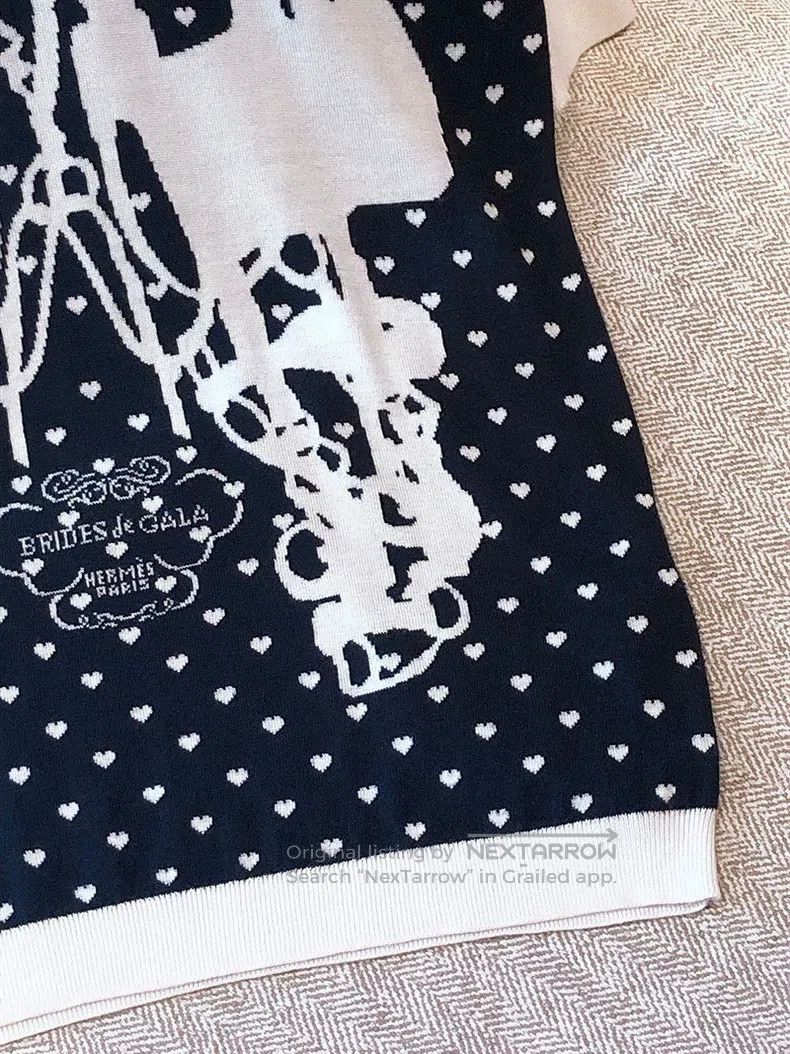 Hermes Hermes Black and white color block knitted short sleeve Size XS / US 0-2 / IT 36-38 - 4 Thumbnail