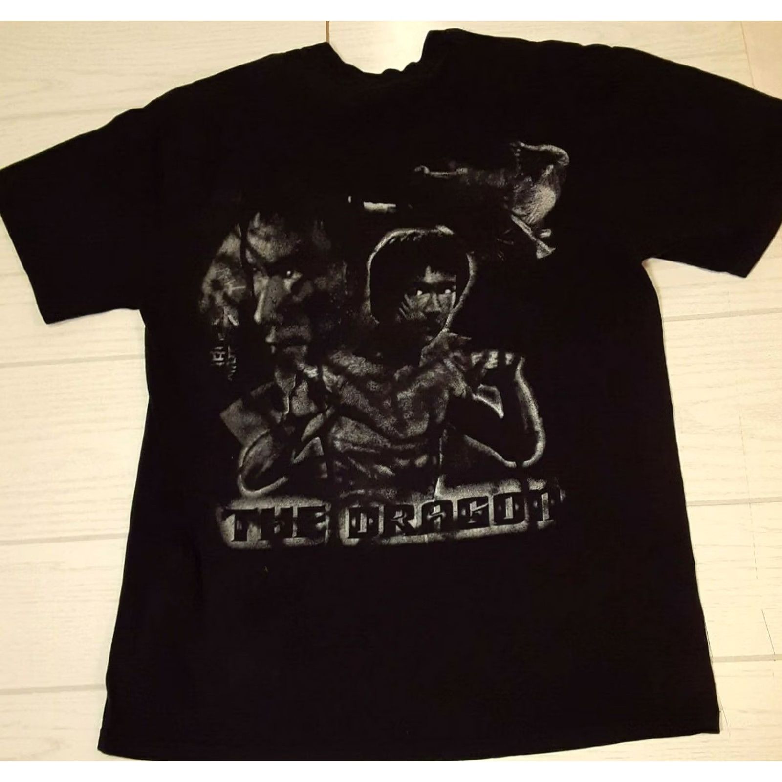 Fruit Of The Loom VINTAGE Bruce Lee T-Shirt Dragon XL Black Fruit of the Loom Men Short Sleeve Graphic 30in Long 23in Pit to Pit Kung Fu Mens Size US XL / EU 56 / 4 - 2 Thumbnail