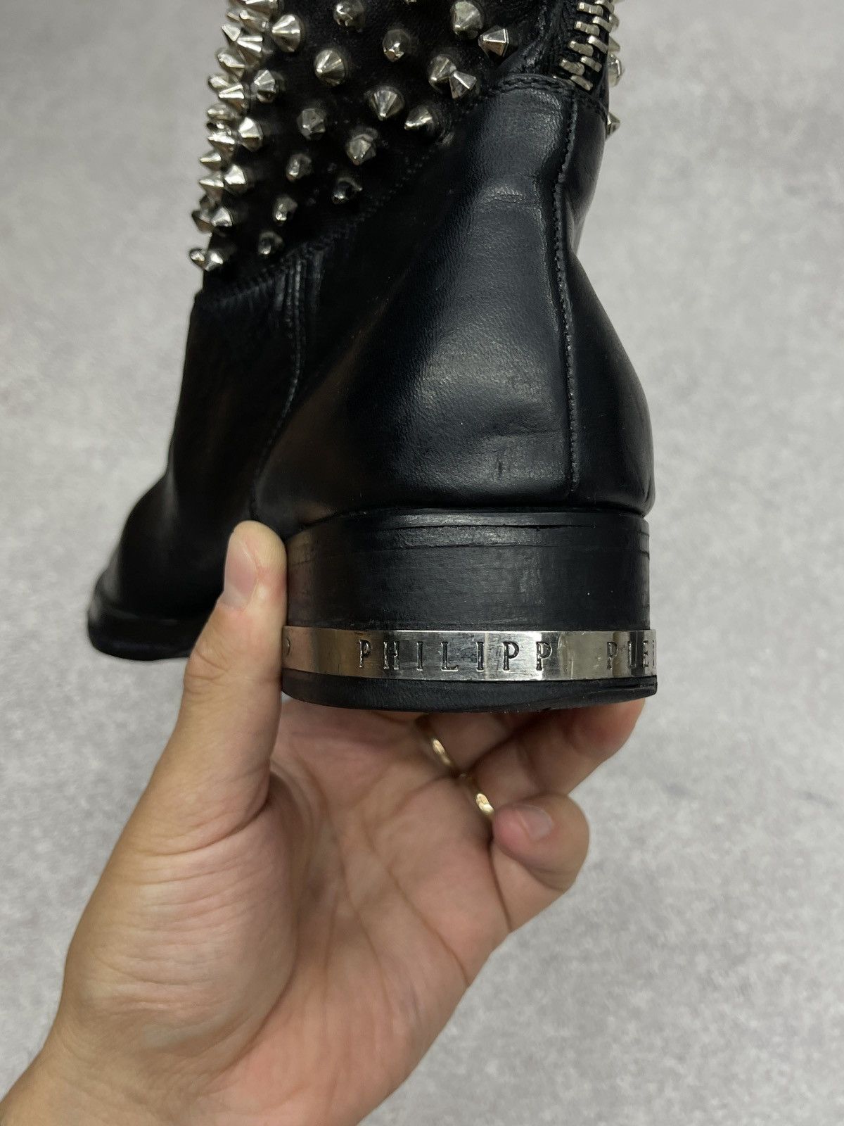 Philipp Plein Women Philipp Plein Spiked leather boots Black Italy Luxury Size US 8.5 / IT 38.5 - 11 Thumbnail