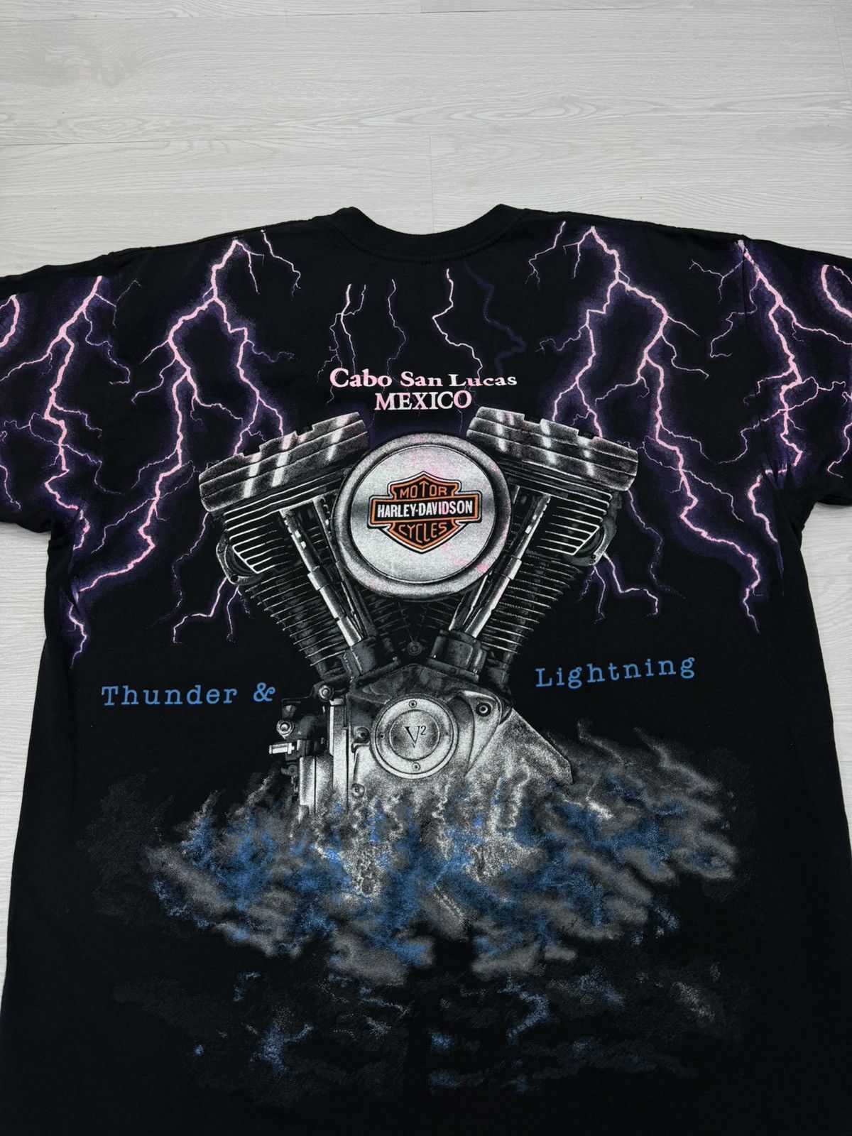 Harley Davidson Vintage Harley Davidson Thunder Shirt 90s Size US XXL / EU 58 / 5 - 5 Thumbnail