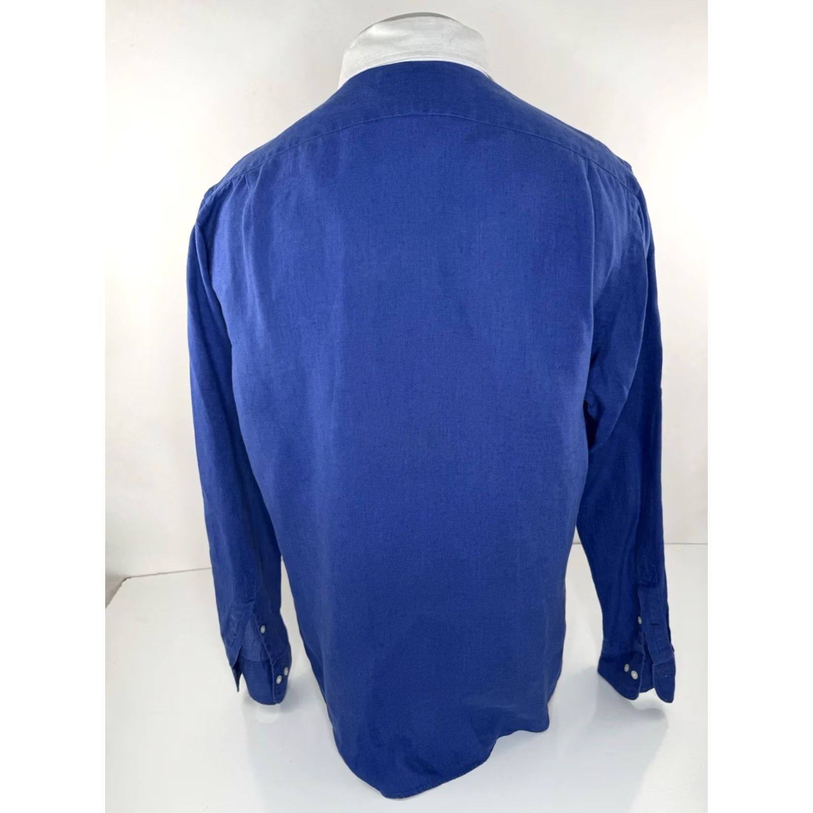 Polo Ralph Lauren POLO RALPH LAUREN Shirt Mens 16.5 Linen Blue Estate Collar Button-Up Long Sleeve Size US XL / EU 56 / 4 - 3 Thumbnail