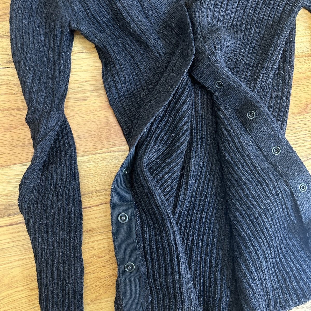 Jean Paul Gaultier Jean Paul Gaultier Maille Black Sheer Ribbed Cardigan Size US S / EU 44-46 / 1 - 4 Thumbnail