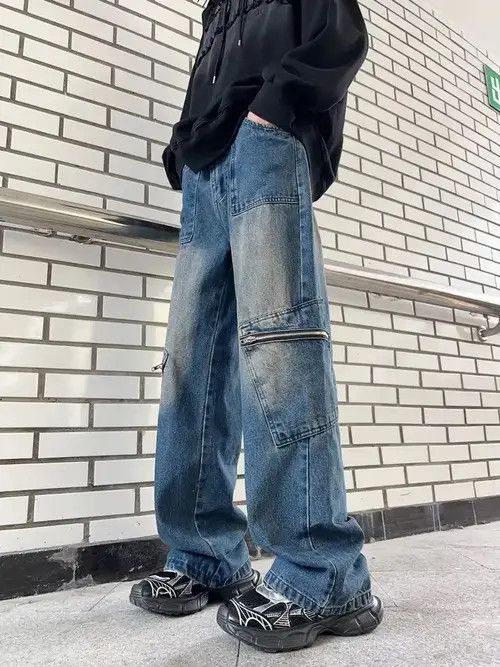 Jean Washed cargo pants jeans y2k Size US 32 / EU 48 - 1 Thumbnail