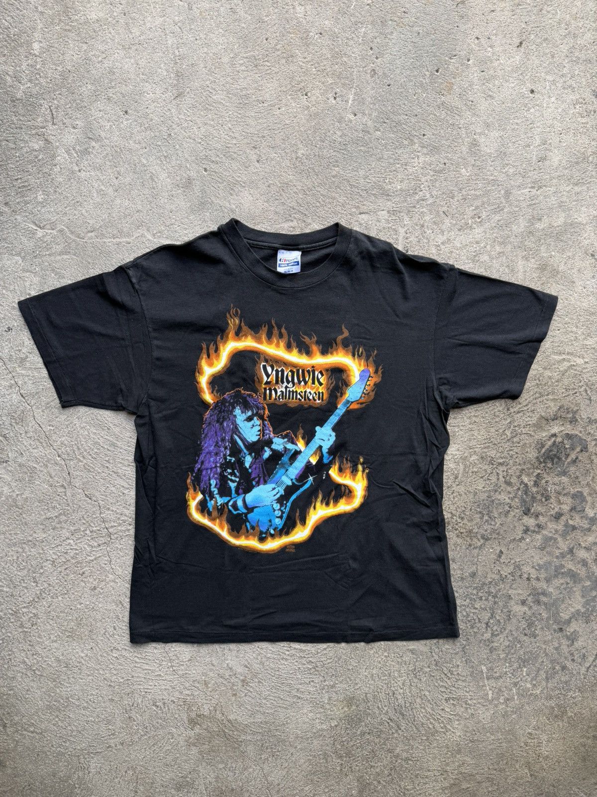 Band Tees Yngwie Malmsteen Flames 1991 Vintage Tee | Size XL Size US L / EU 52-54 / 3 - 1 Thumbnail