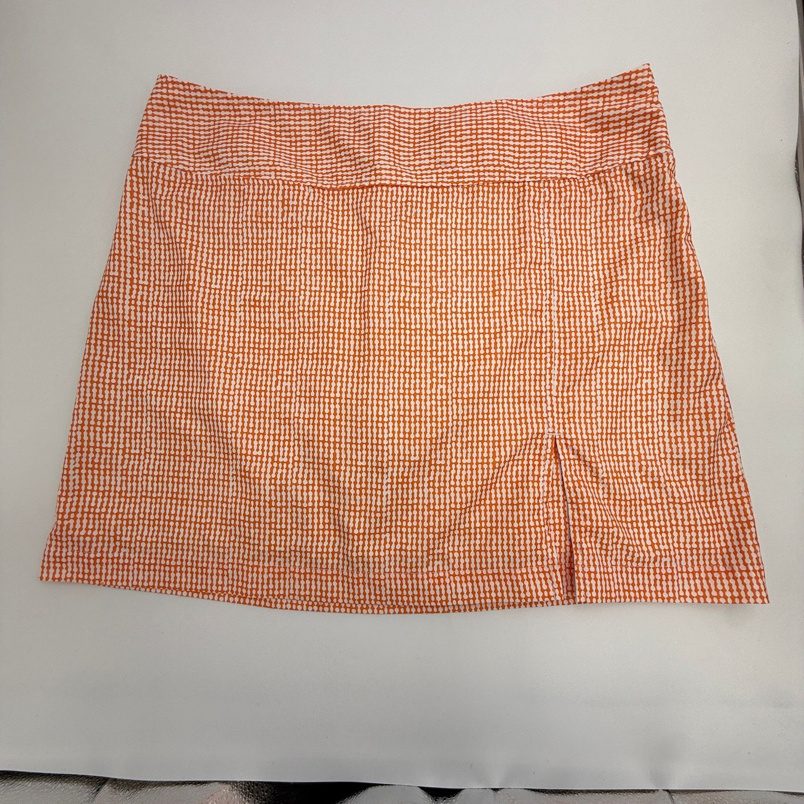 Izod IZOD XFG Orange Seersucker Print Golf Skort - Size 16 Size 38" / US 16 / IT 52 - 1 Thumbnail