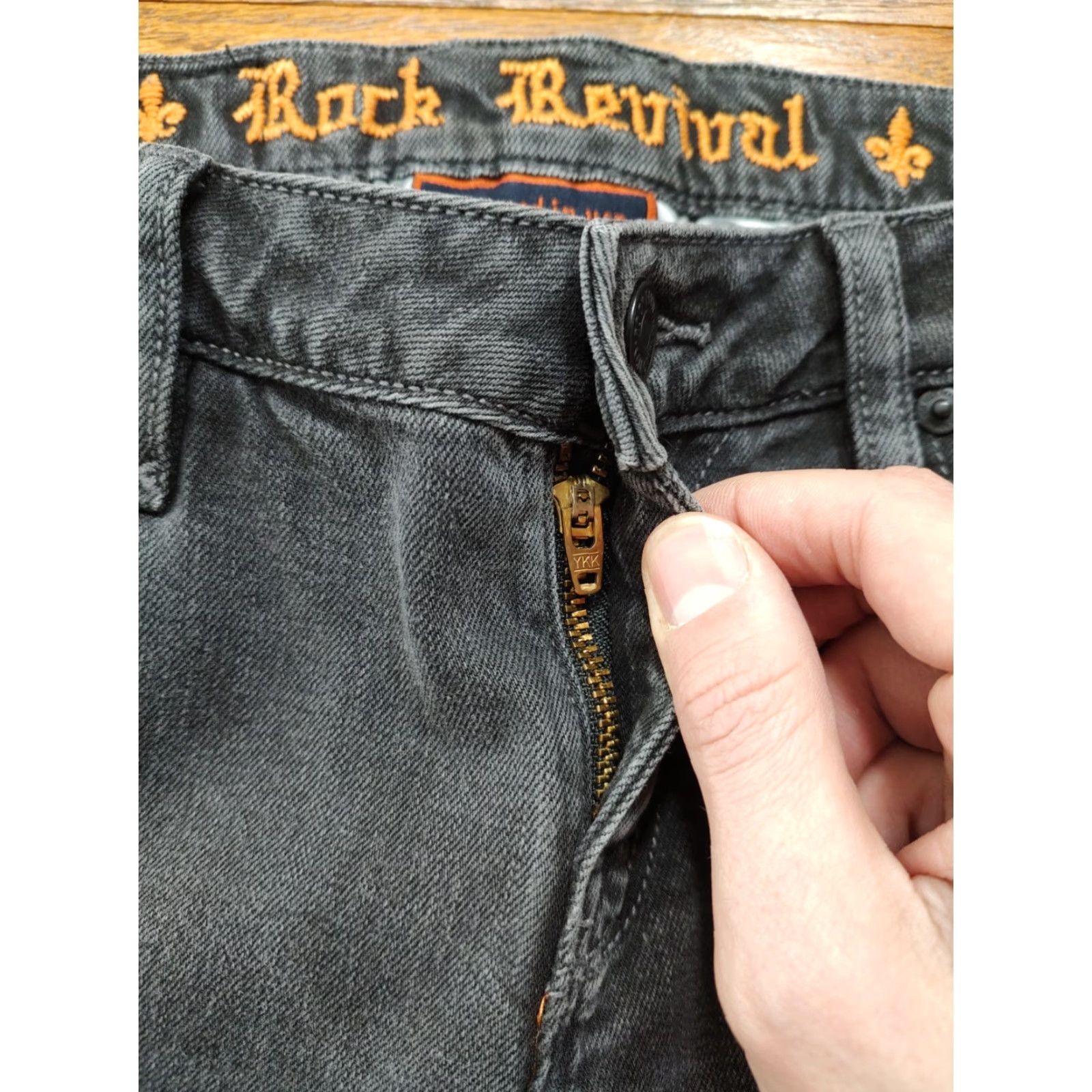Vintage Rock Revival Flora Jeans Ankle Slim Black Denim Logo 5-Pocket Womens 27 X 26 In Size 27" / US 4 / IT 40 - 5 Thumbnail