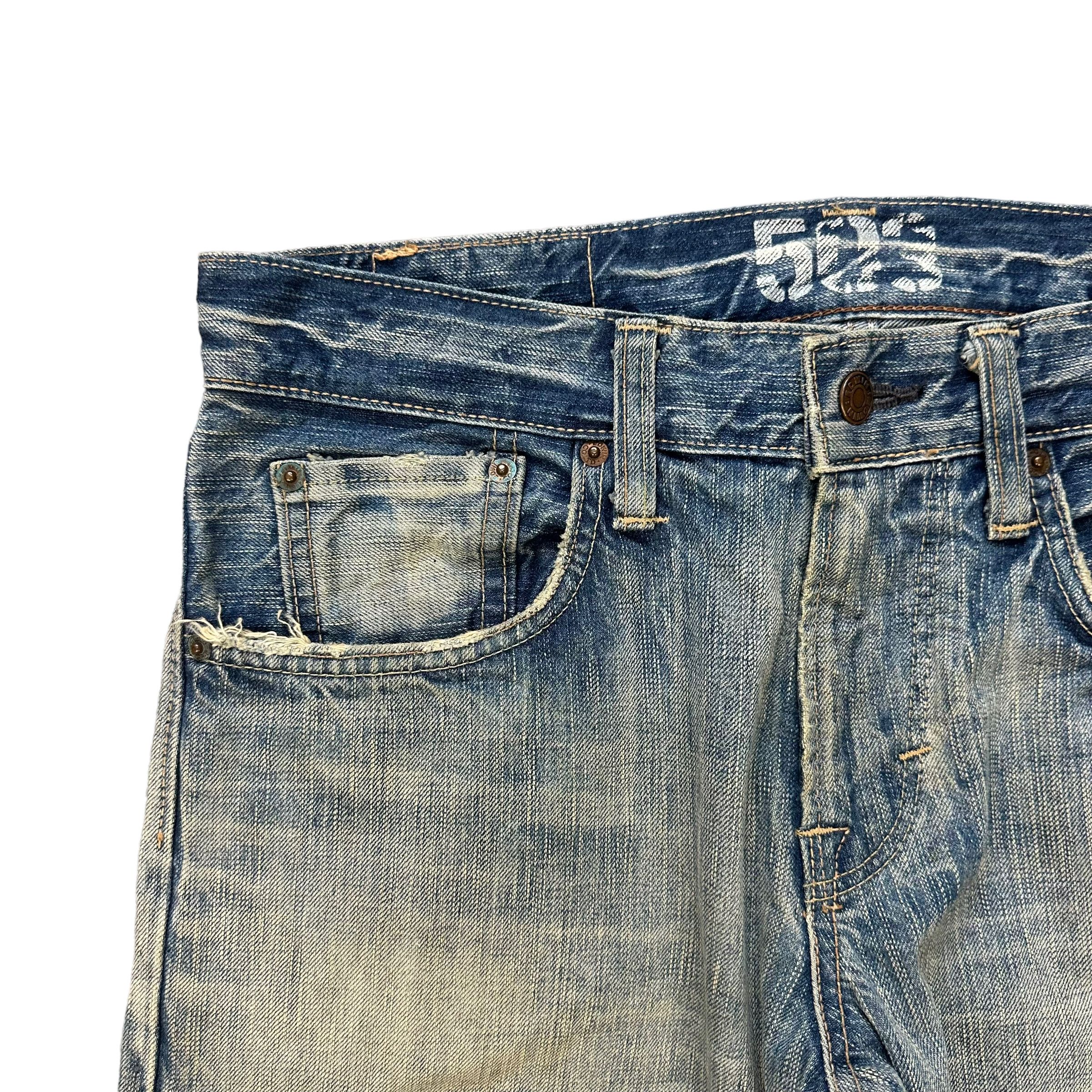 Edwin TRASHED EDWIN 503 WASHED DENIM PANTS #7793-176 Size US 32 / EU 48 - 3 Thumbnail