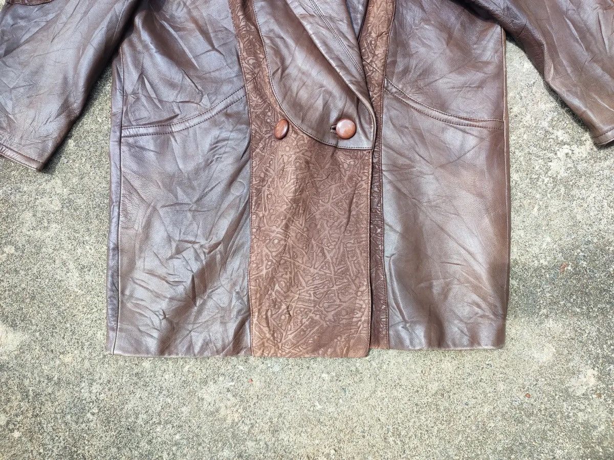 Genuine Leather Vintage Lamandora Two-Tone Leather Coat – Made in Japan Size US M / EU 48-50 / 2 - 3 Thumbnail
