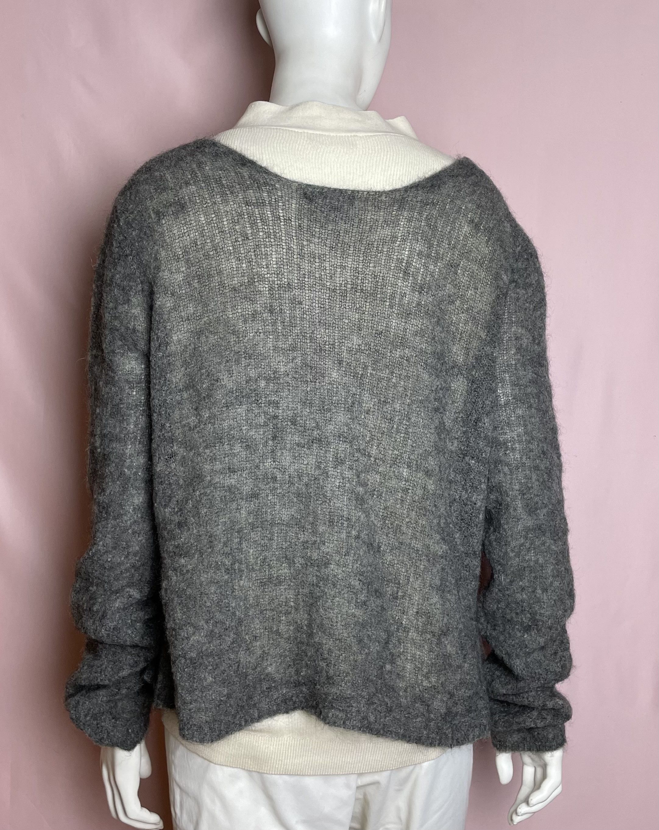 Sarah Pacini Sarah Pacini Women’s Plunging V-neck Mohair Sweater Oversize Size ONE SIZE - 2 Thumbnail